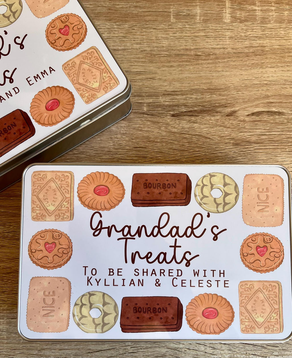 Personalised teacher treat tin gift, Personalised teacher appreciation gift, Custom teacher treats and cakes tin, Headteacher treats tin