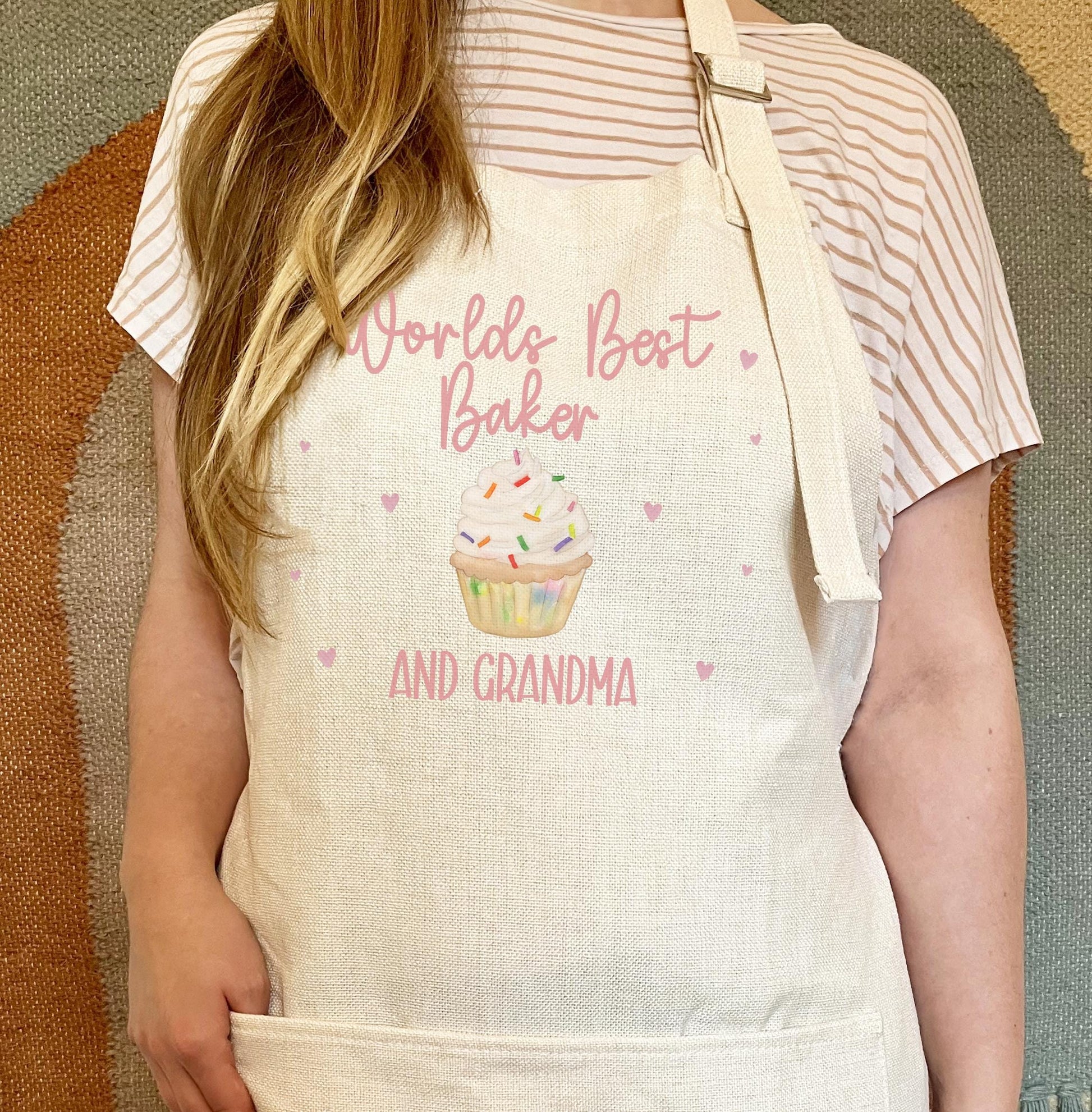 Personalised worlds best baker and nanny apron gift grandkids grandmother custom present pinny