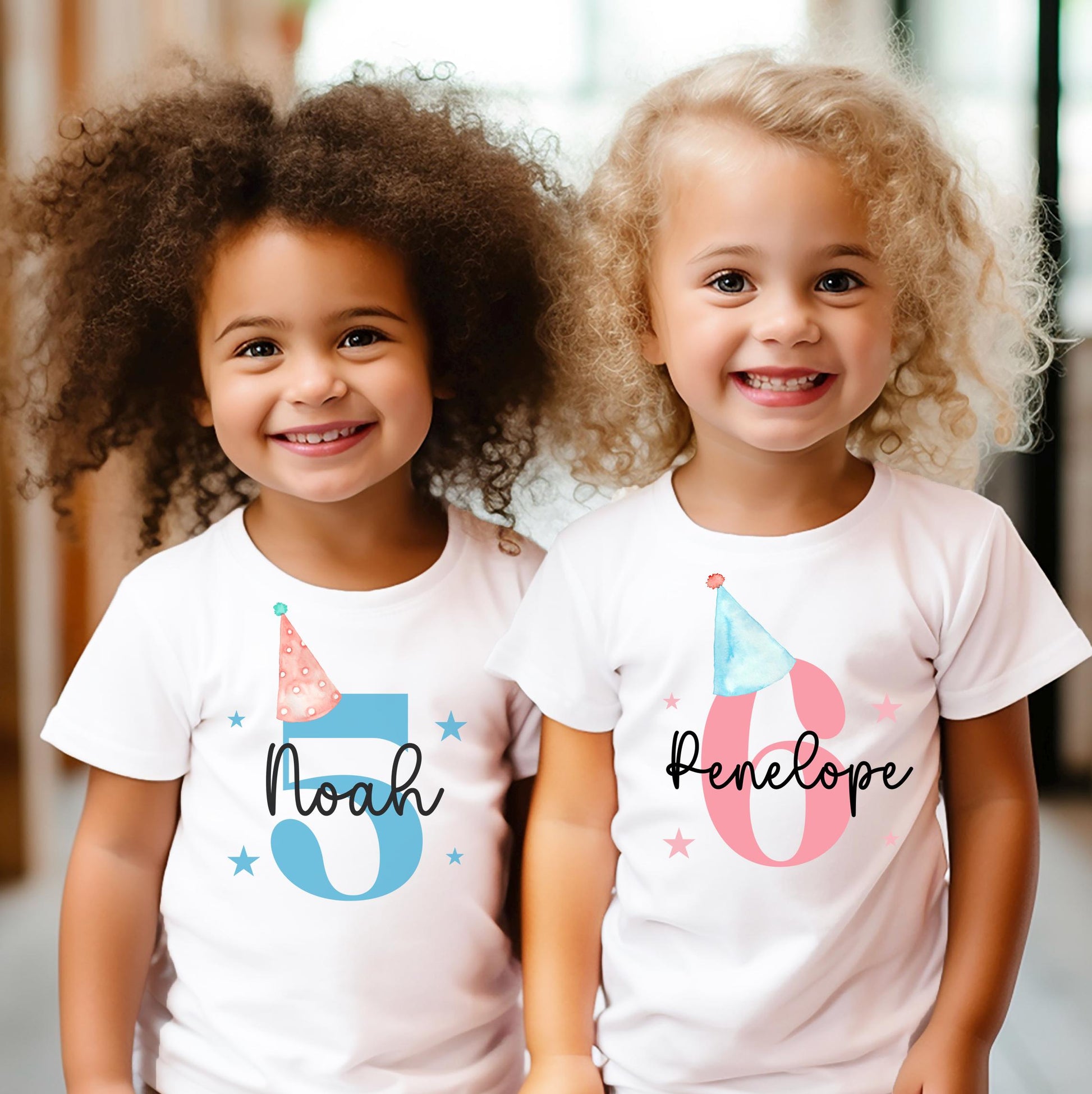 Personalised birthday number party hat top, Personalised birthday top, Personalised birthday clothes