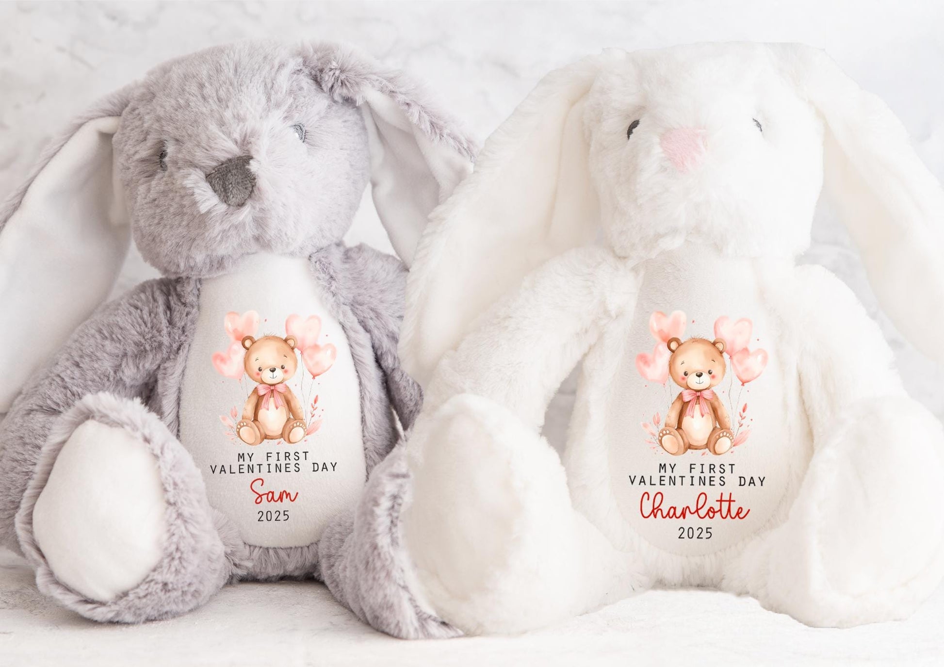 personalised valentines day name bunny gift,  first valentines day, valentines day gift,  valentines day, 1st valentines day