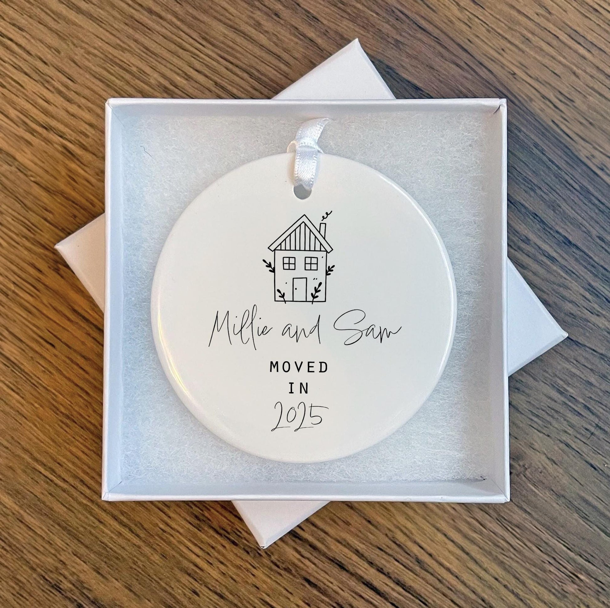 Personalised new home ceramic ornament, House warming ornament, House warming gift