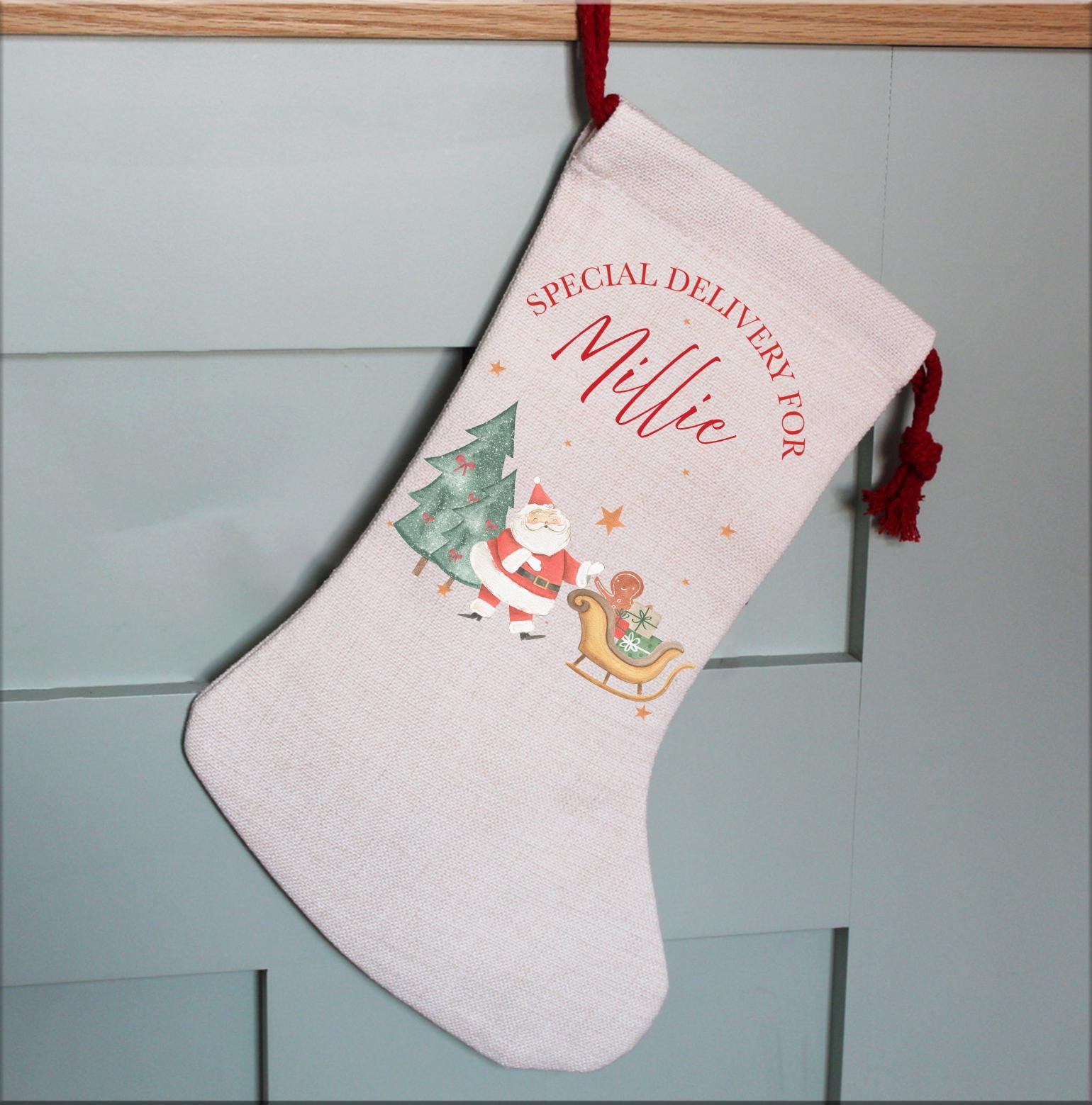 Personalised christmas cute colourful present sack stocking christmas eve box personalised santa sack first christmas gift