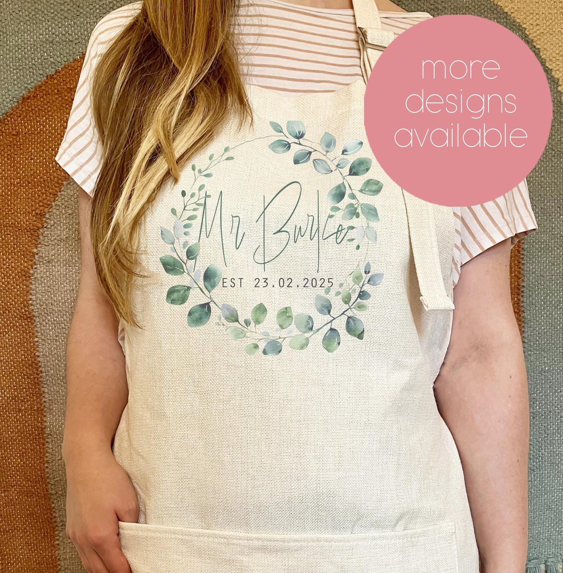 Personalised bride and groom mr and mrs adult apron wedding favour gift