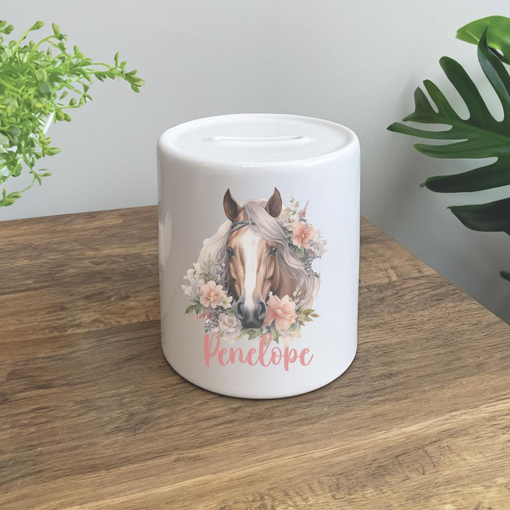 Personalised horse money pot, Personalised pony money pot, Horse bedroom decor, Personalised pony decor