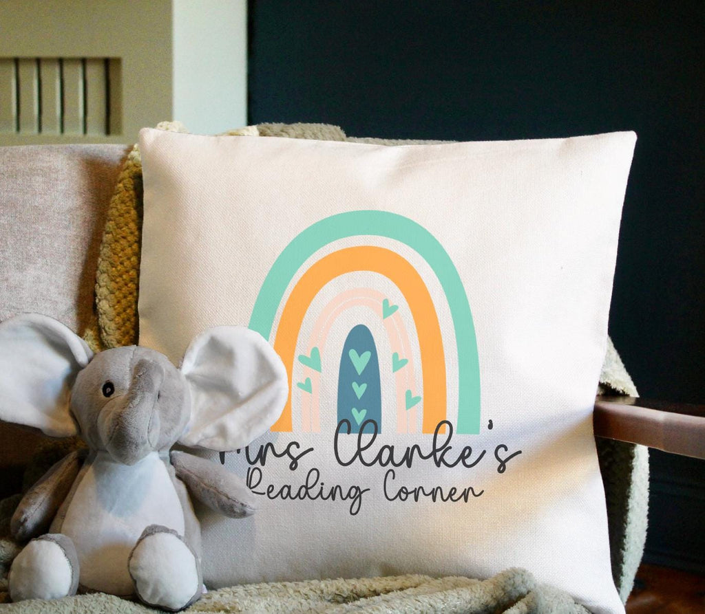 Personalised teacher reading corner cushion, teacher classroom cushion, teacher gift, teacher appreciation cushion gift