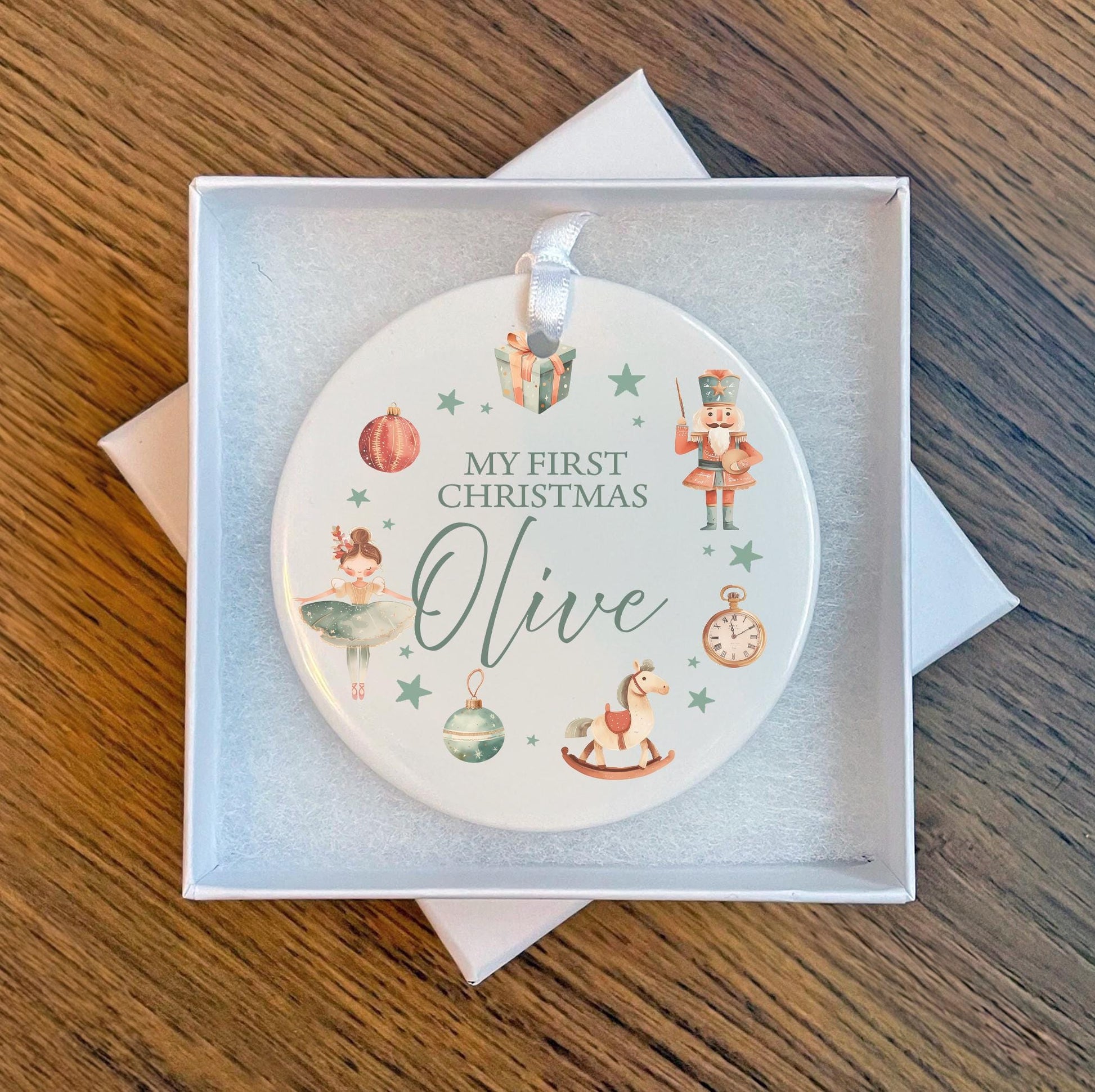 My first christmas nutcracker bauble ,  Personalised sugarplum fairy christmas bauble , My first christmas baby gift ,  First christmas gift