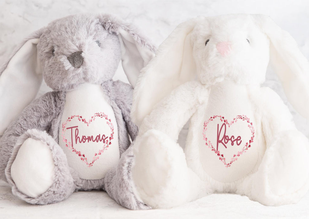 personalised valentines heart name bunny gift first valentines day valentines day gift him her valentines day galentines day