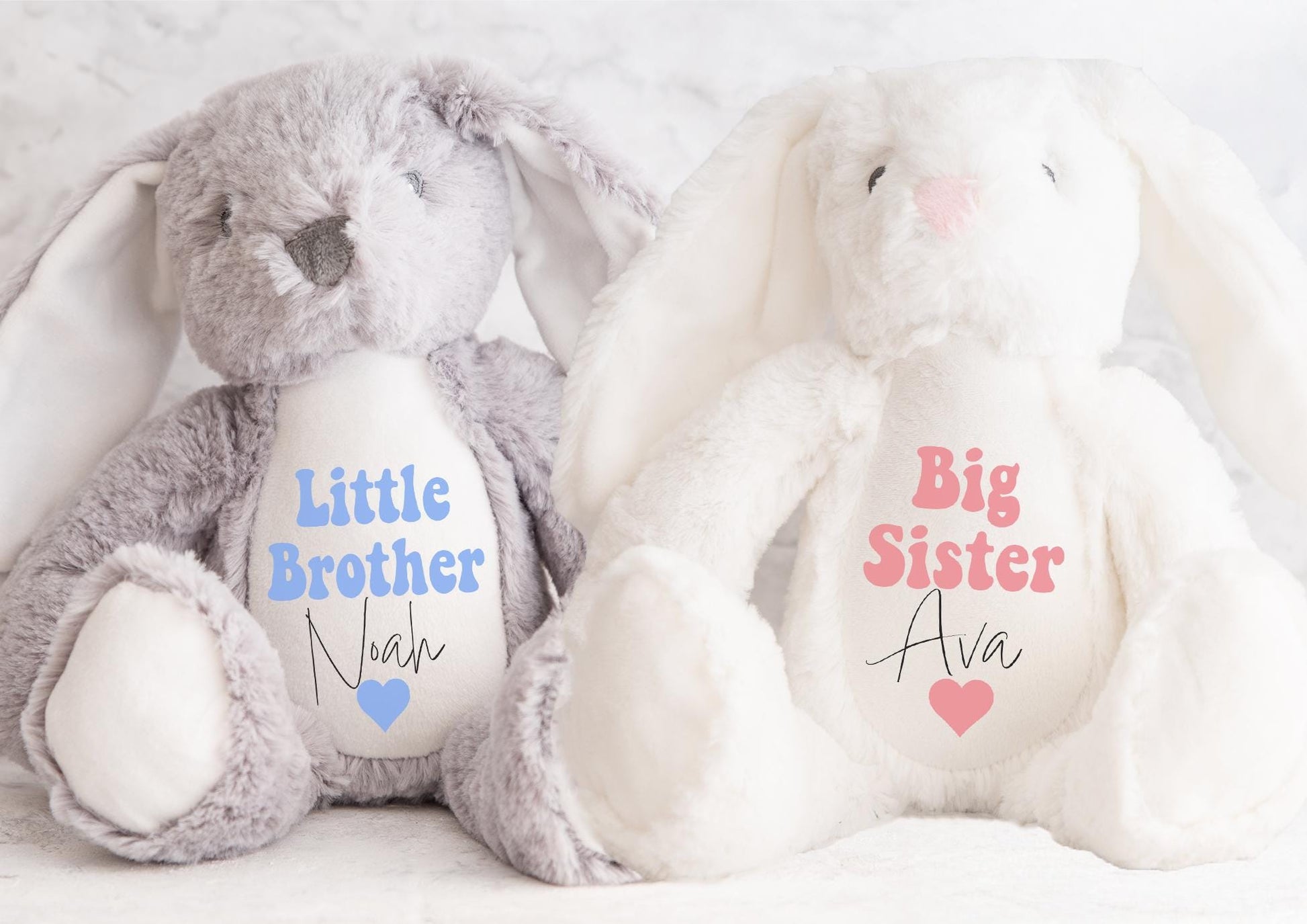 Personalised big sister and big brother teddy, Little sister teddy, little brother teddy, Sibling teddy