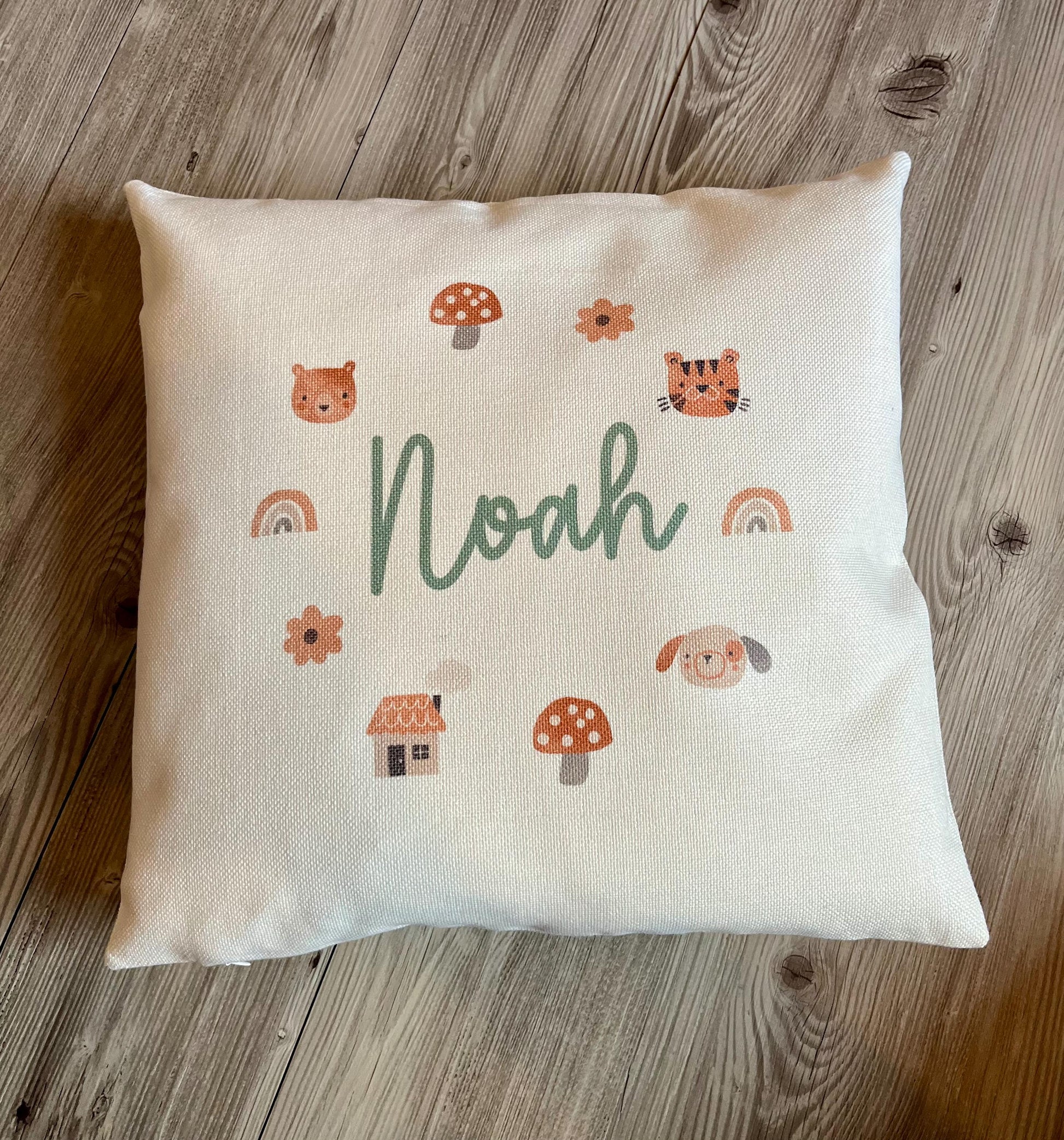 Personalised boho animal cushion gift bedroom decor, boho animal cushion, childrens bedroom cushion