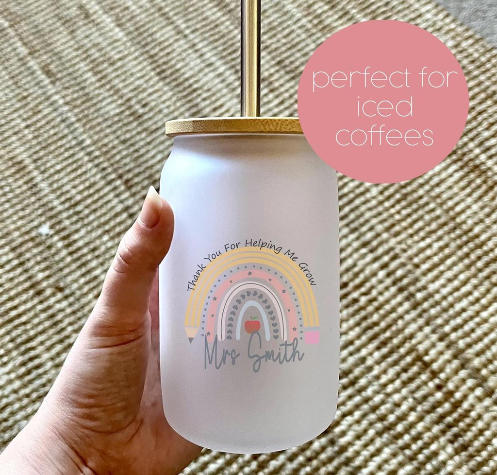 Personalised teacher coffee tumbler bottle, teacher coffee holder, teacher coffee cup