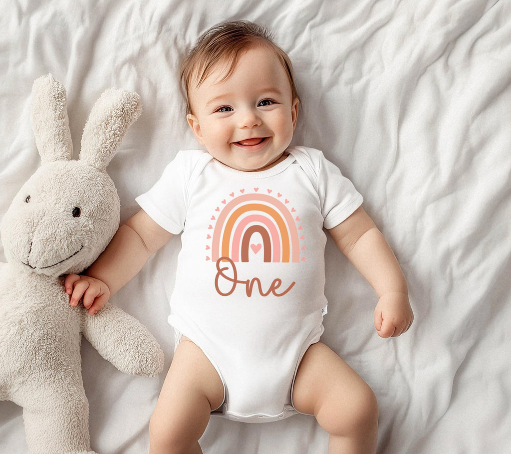 personalised first birthday rainbow baby vest , First birthday rainbow vest , 1st birthday rainbow vest , first birthday clothes