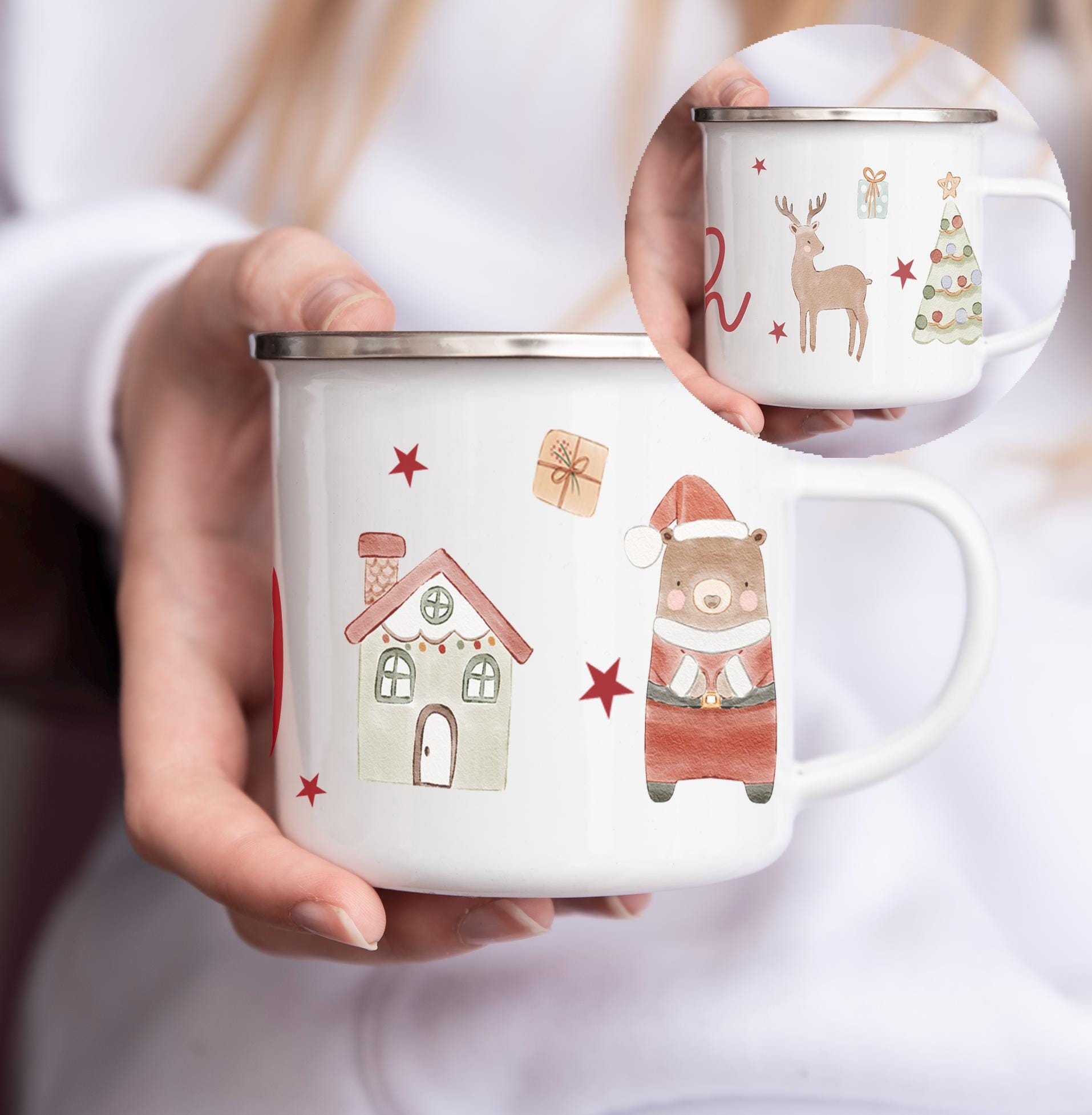 Personalised christmas hot choclate mug , Christmas eve box filler , Stocking filler , Personalised kids mug , Childrens christmas gift
