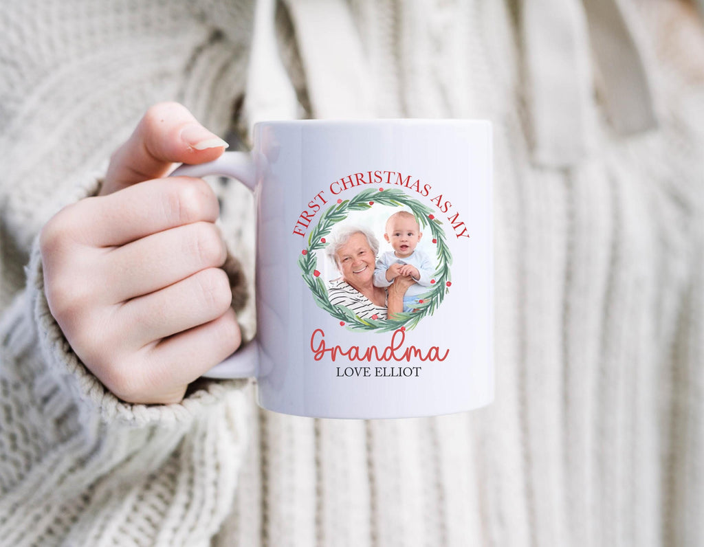 Personalised grandparent photo mug , First time grandparent photo gift , Personalised Christmas gift , Christmas photo mug , Stocking filler