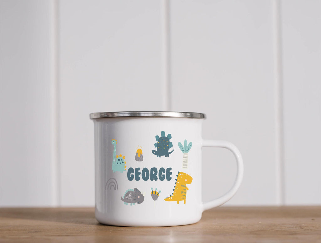 Safari animal personalised children’s enamel mug custom gift