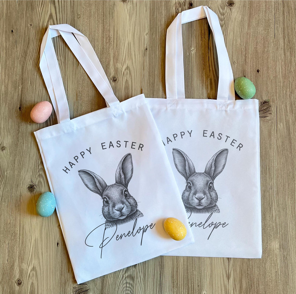 Personalised traditional easter bunny gift bag, Easter bag, Personalised easter gifts, Easter basket, easter egg hunt bag