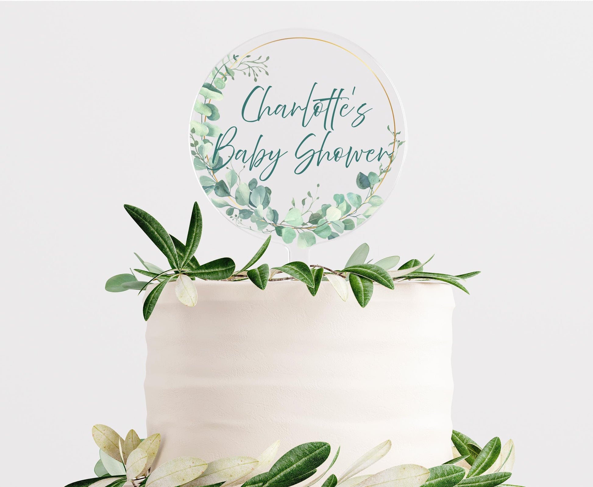 Personalized Baby Shower Cake Topper: Acrylic Gender Reveal Decoration