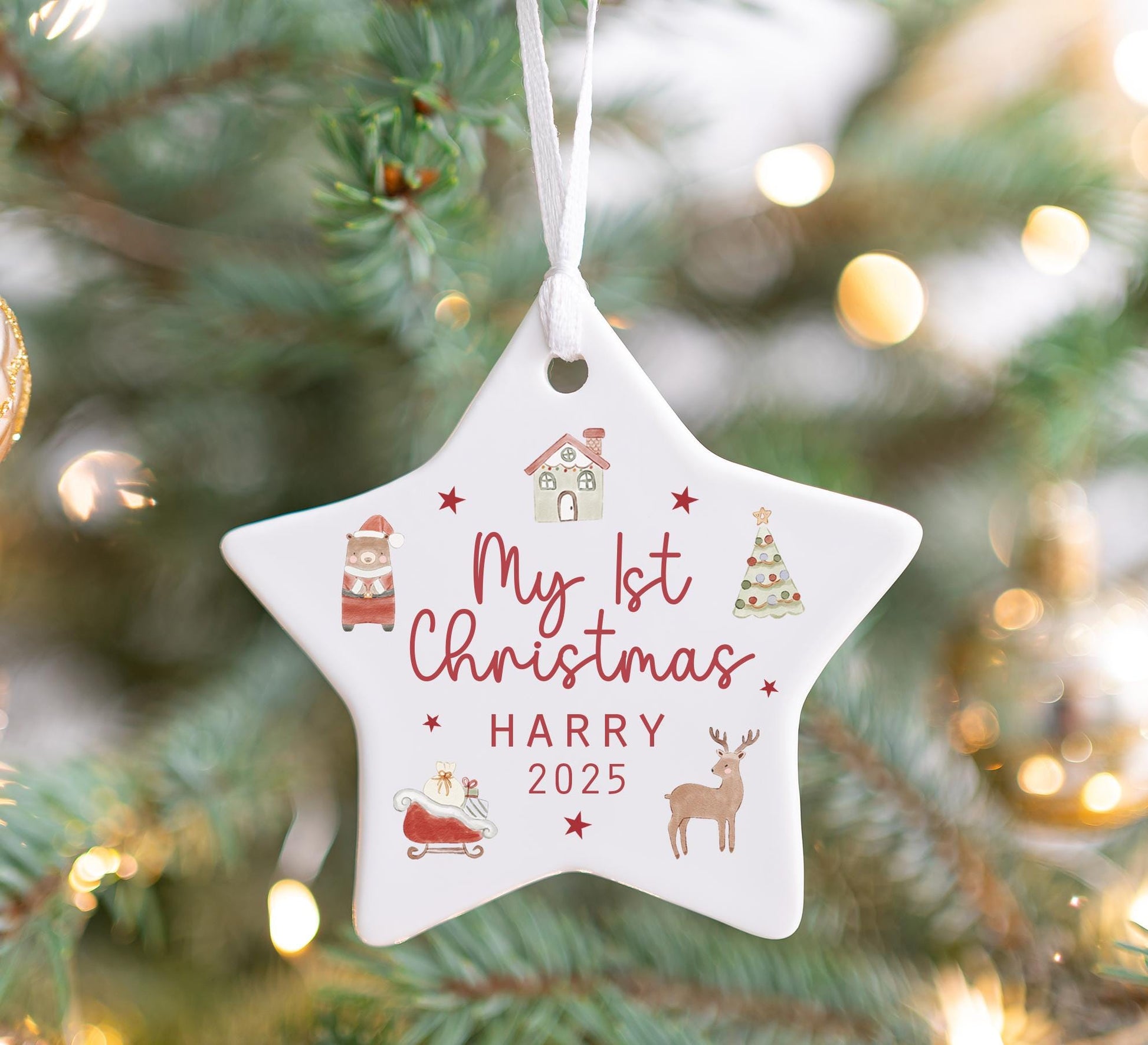 My first christmas star bauble ,  Personalised christmas bauble , My first christmas baby gift , Babies first christmas gift