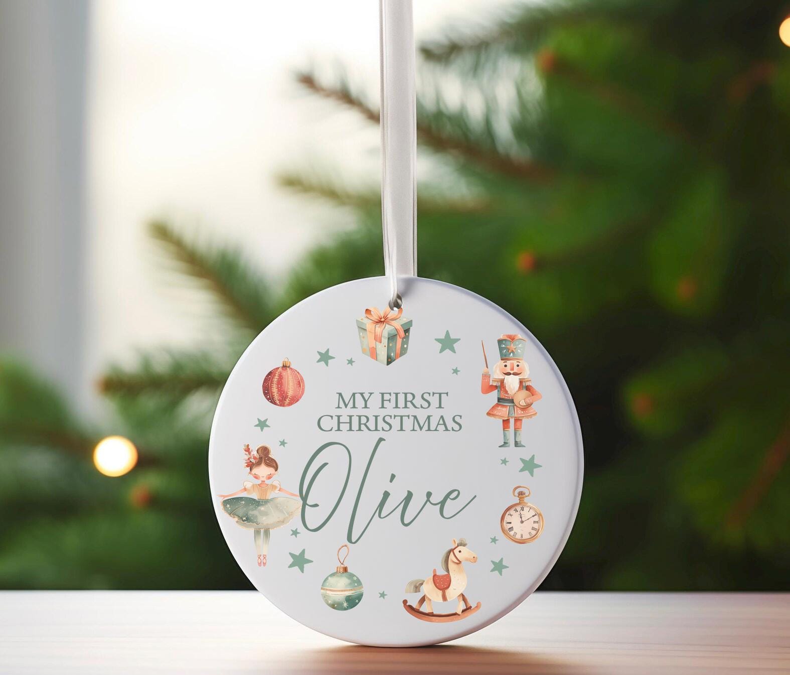 My first christmas nutcracker bauble ,  Personalised sugarplum fairy christmas bauble , My first christmas baby gift ,  First christmas gift