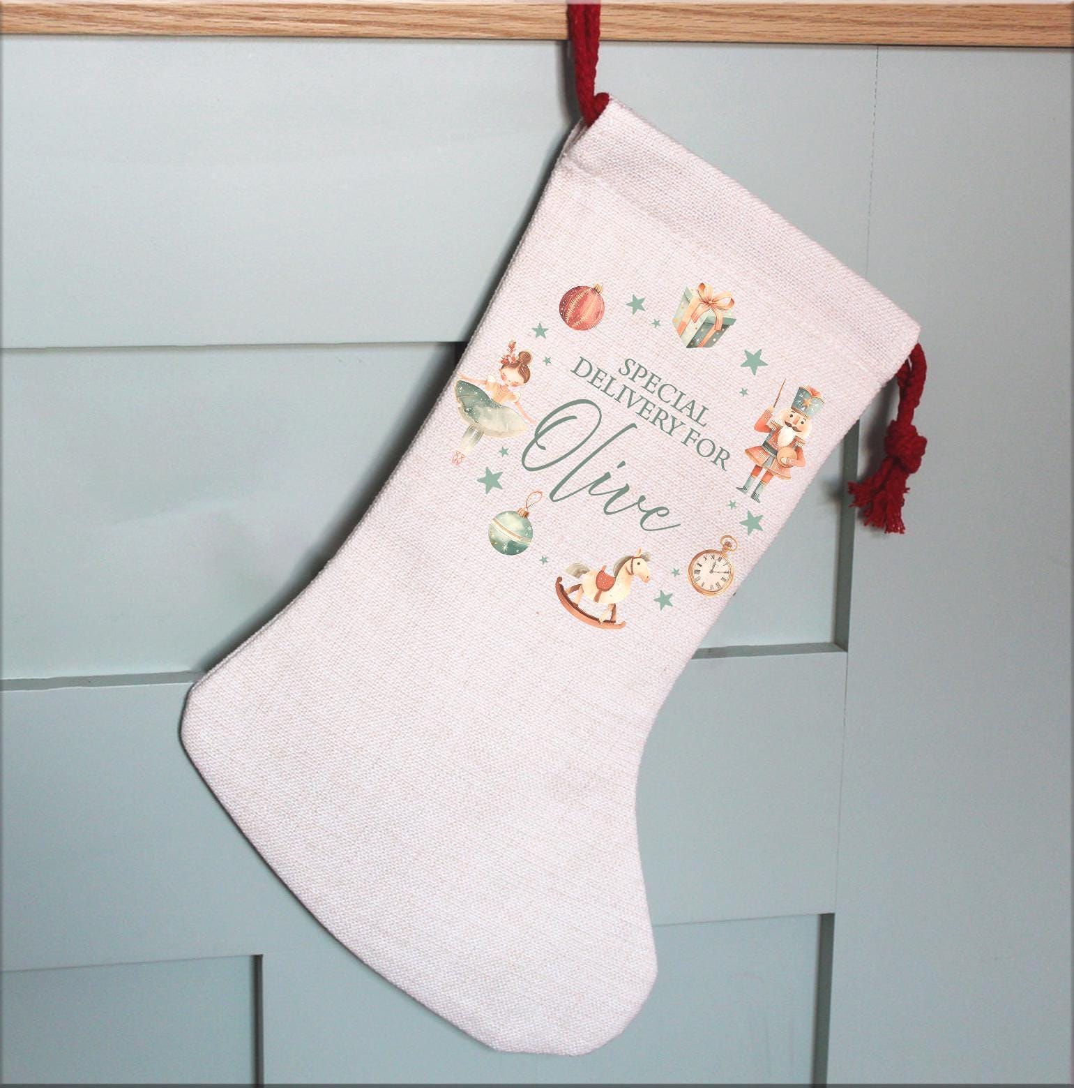 Personalised christmas stocking , Nutcracker stocking , Sugarplum fairy stocking , Matching stocking , Chritmas stocking