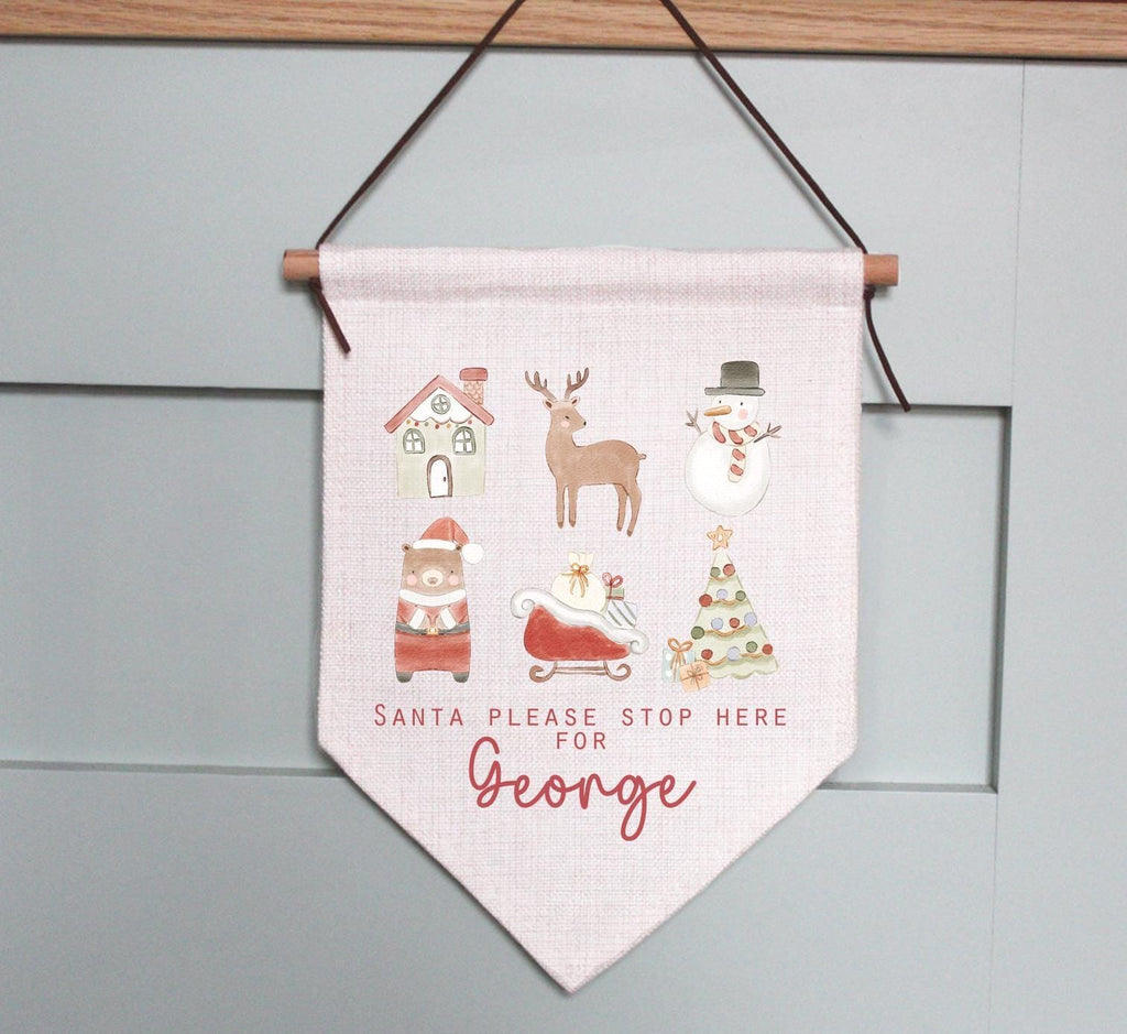 Personalised santa please stop here nutcracker sign, christmas eve box, personalised santa sack, first christmas gift, christmas sign