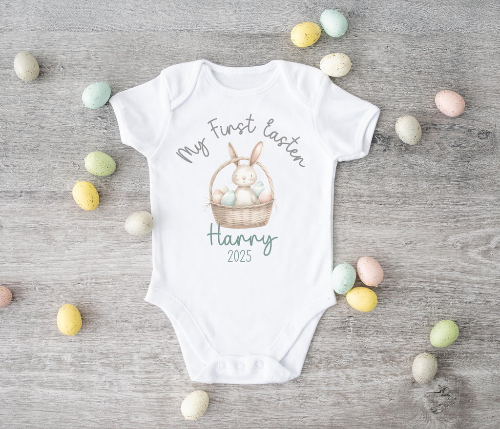 personalised my first easter rabbit baby vest, 1st easter baby vest, First easter clothes, First easter top, My first easter top