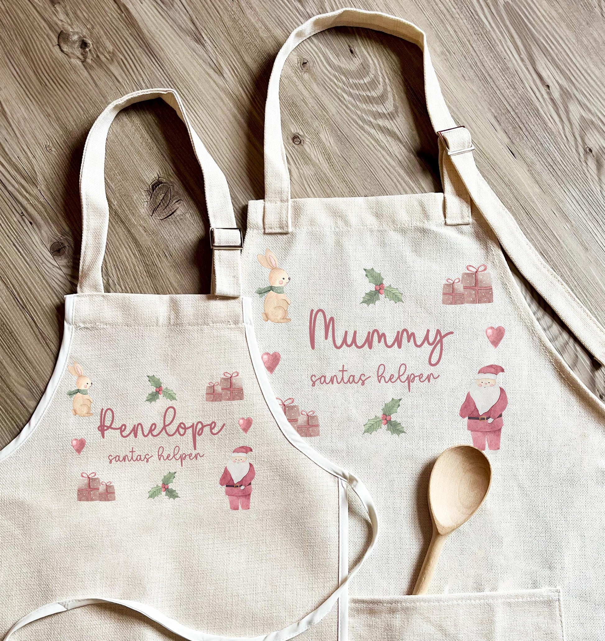 Personalised Christmas baking adult apron, Personalised christmas childrens baking apron, Xmas baking apron, Christmas eve box filler