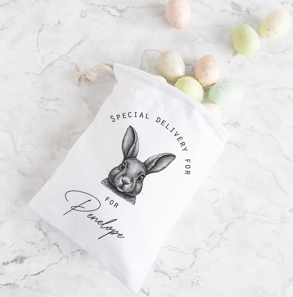 Personalised easter traditional bunny treat sack, Personalised easter bunny bag, Easter treat bag, Easter chocolate egg bag
