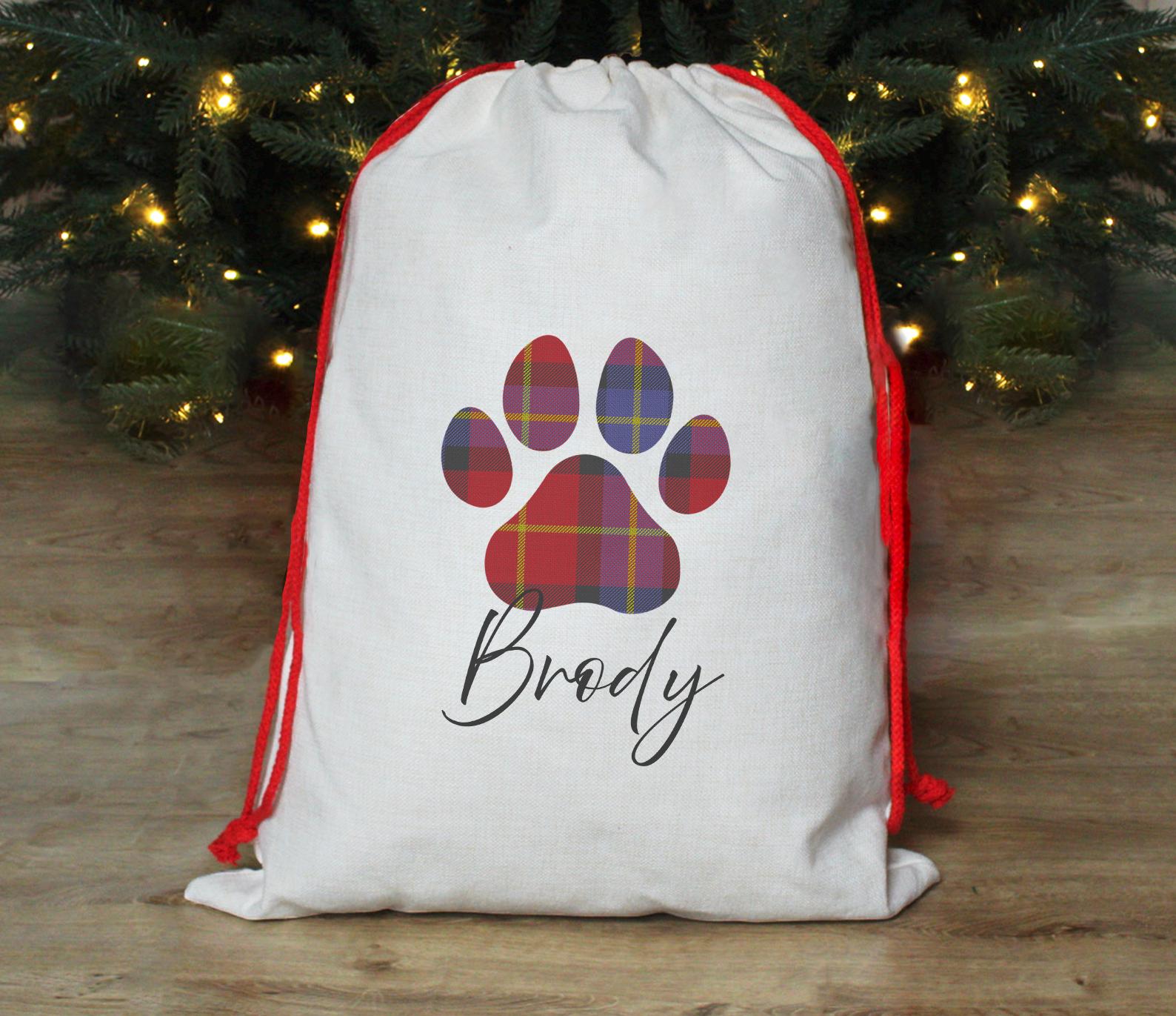 Personalised christmas special delivery from santa paws dog present sack christmas eve box personalised santa sack first christmas gift