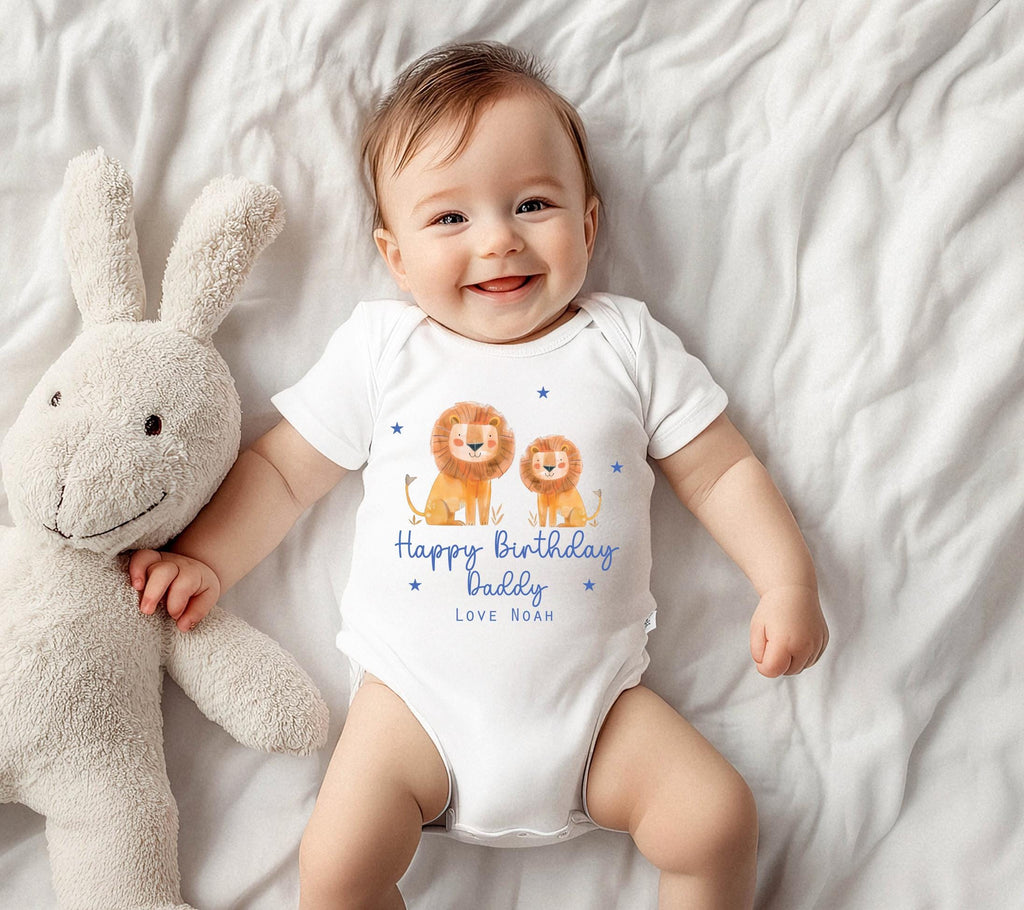 Personalised our first fathers day lion vest , Baby clothes , Fathers day gift , First fathers day , First fathers day gift ,Best daddy vest
