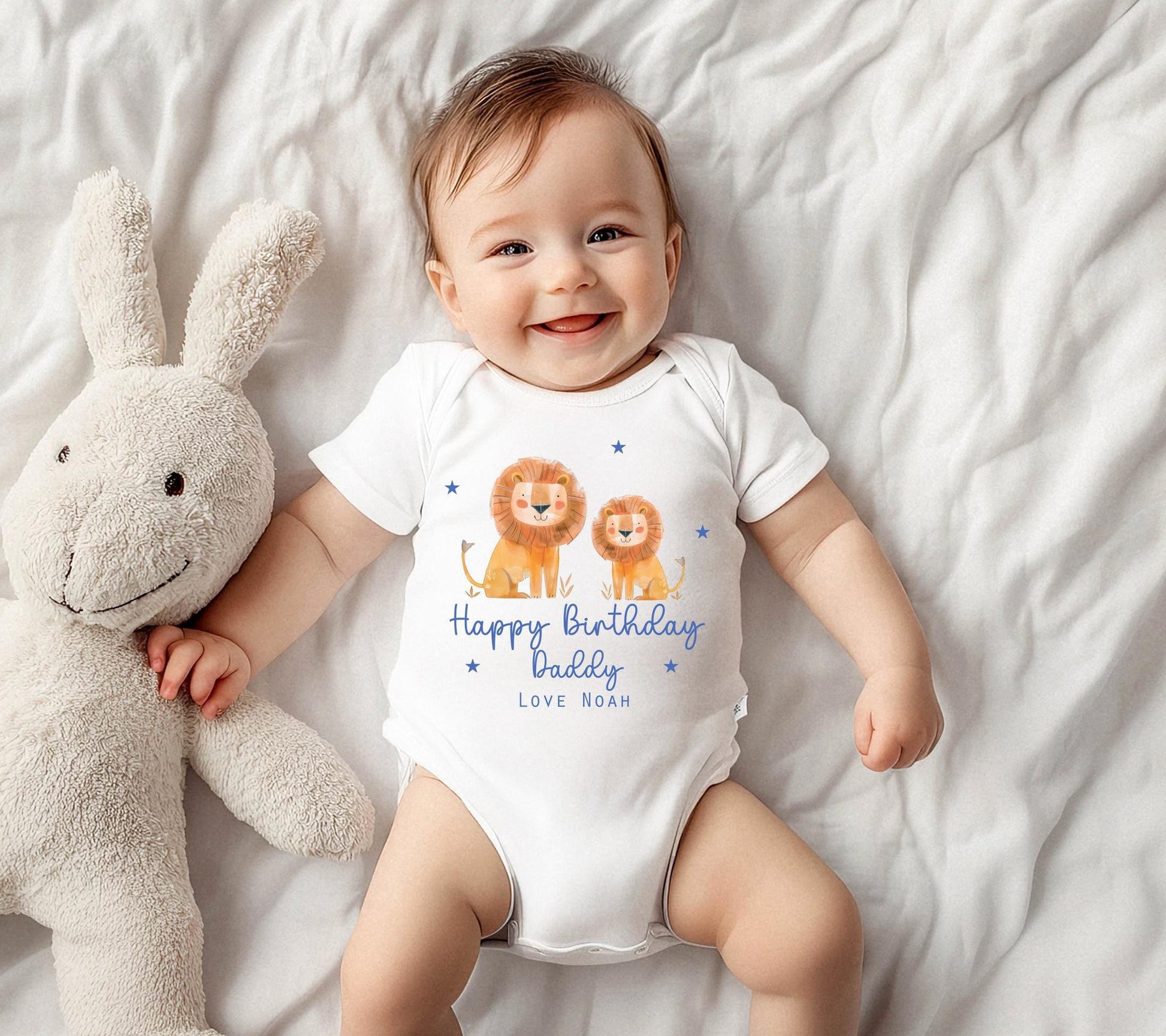 Personalised our first fathers day lion vest , Baby clothes , Fathers day gift , First fathers day , First fathers day gift ,Best daddy vest