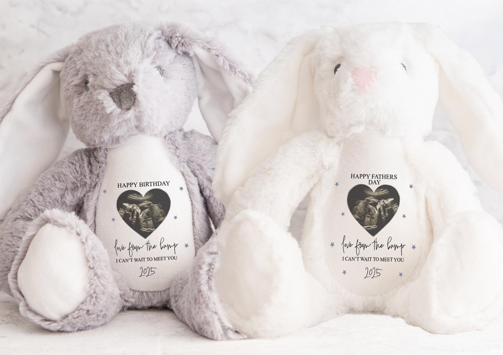Personalised baby scan can't wait for our first cuddle love bump daddy fathers day birthday teddy gift