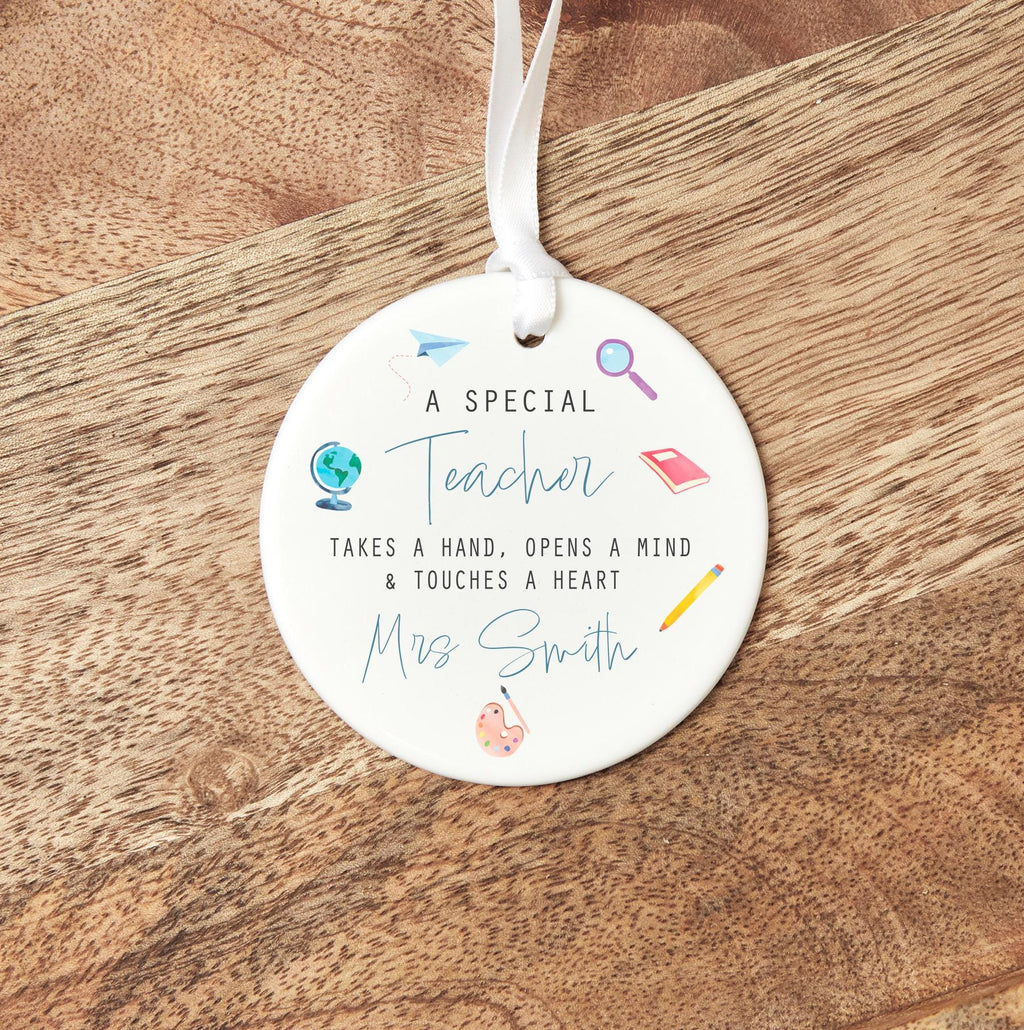 Personalised teacher appreciation ornament, Personalised teacher ornament, Personalised teaching assistant ornament