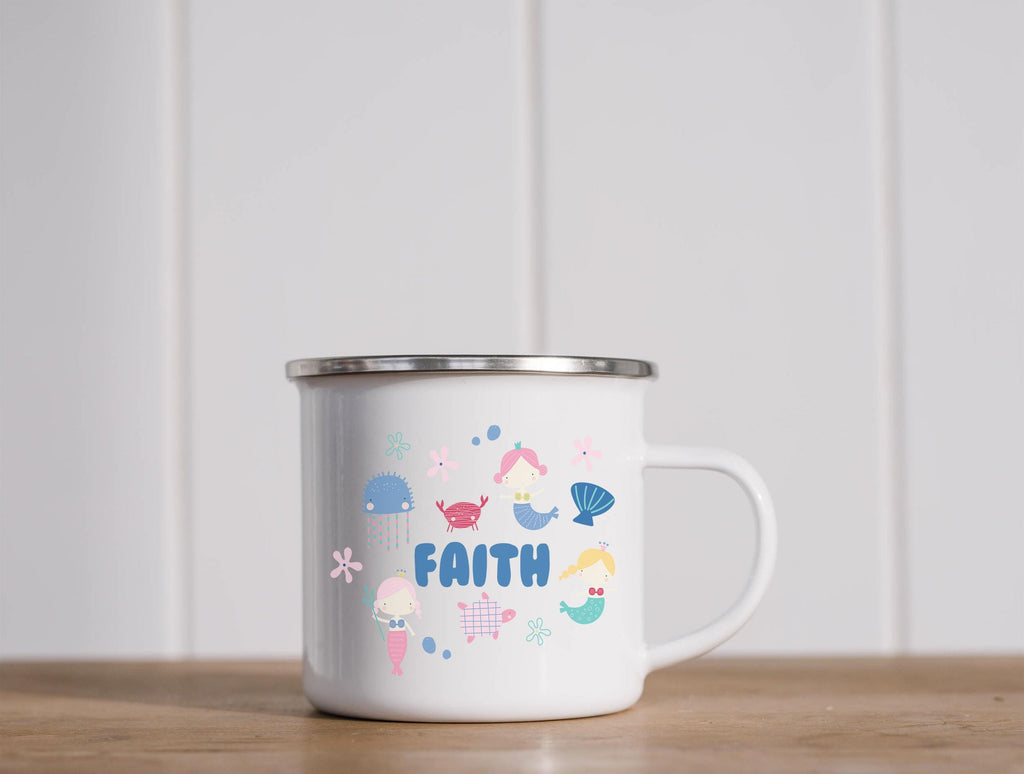 Safari animal personalised children’s enamel mug custom gift