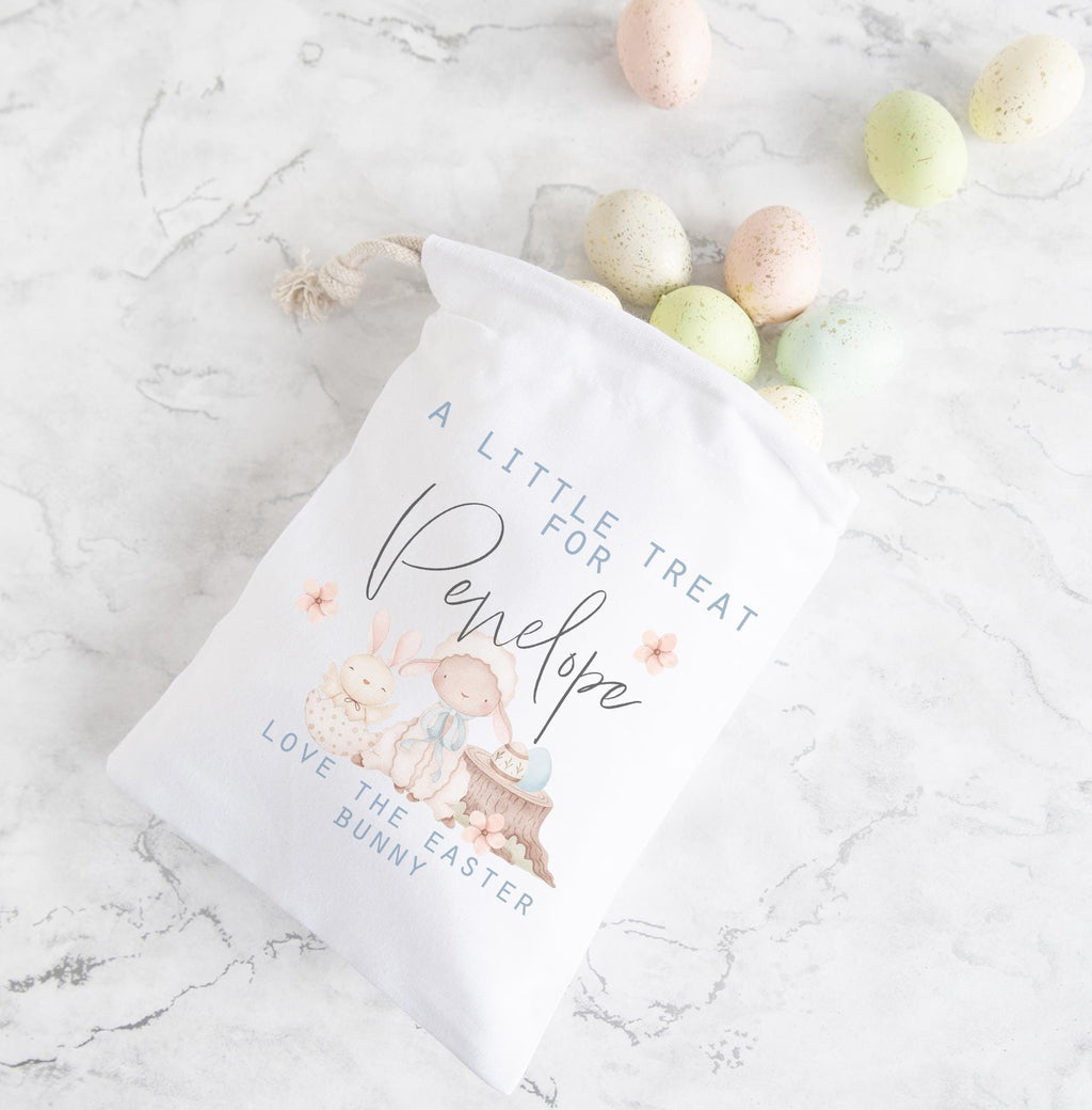 Personalised easter bunny treat sack, Personalised easter bunny bag, Easter treat bag, Easter egg chocolate treat bag,