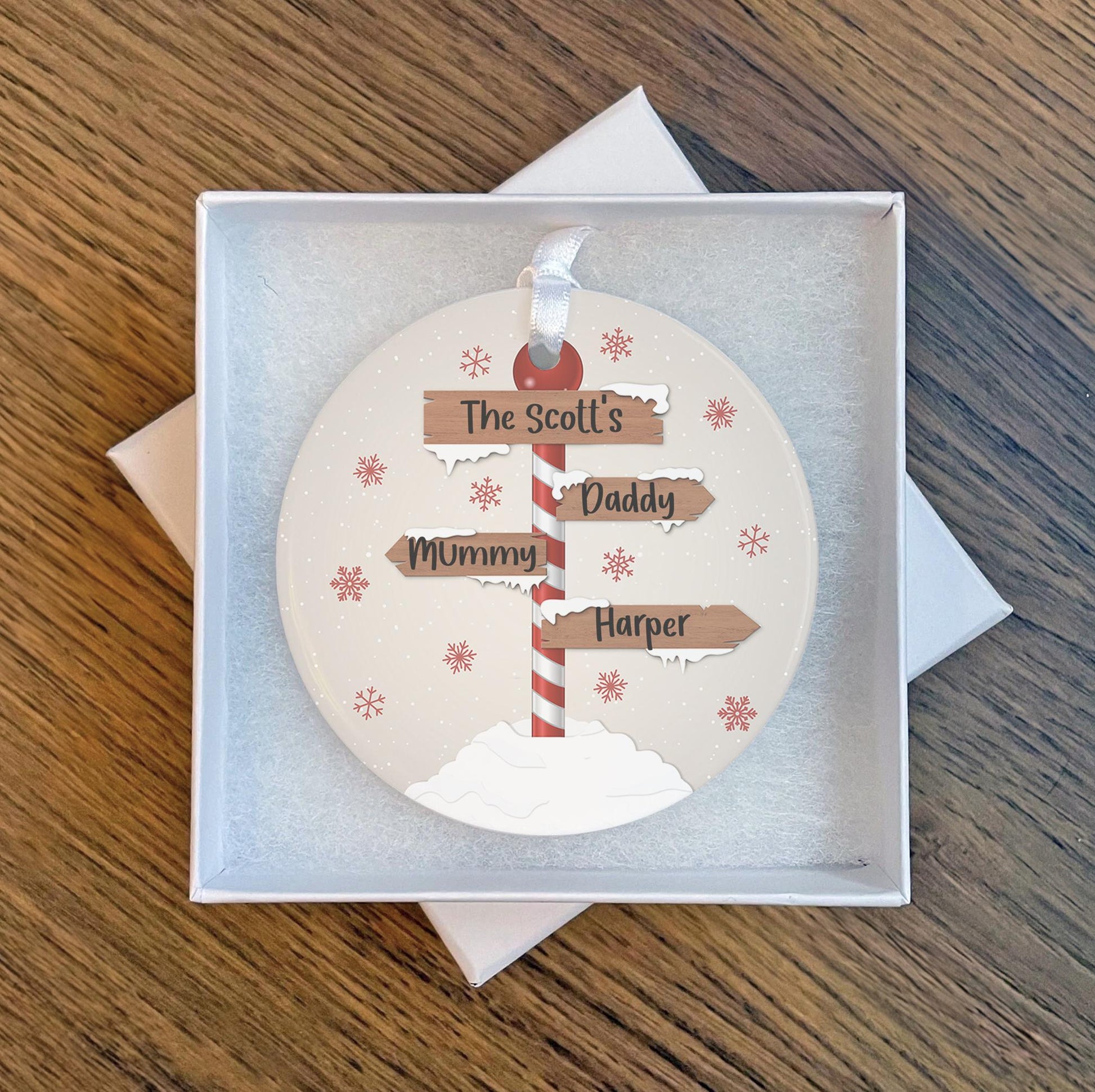 Personalised north pole sign family name christmas ceramic tree decoration christmas eve box personalised santa sack first christmas gift