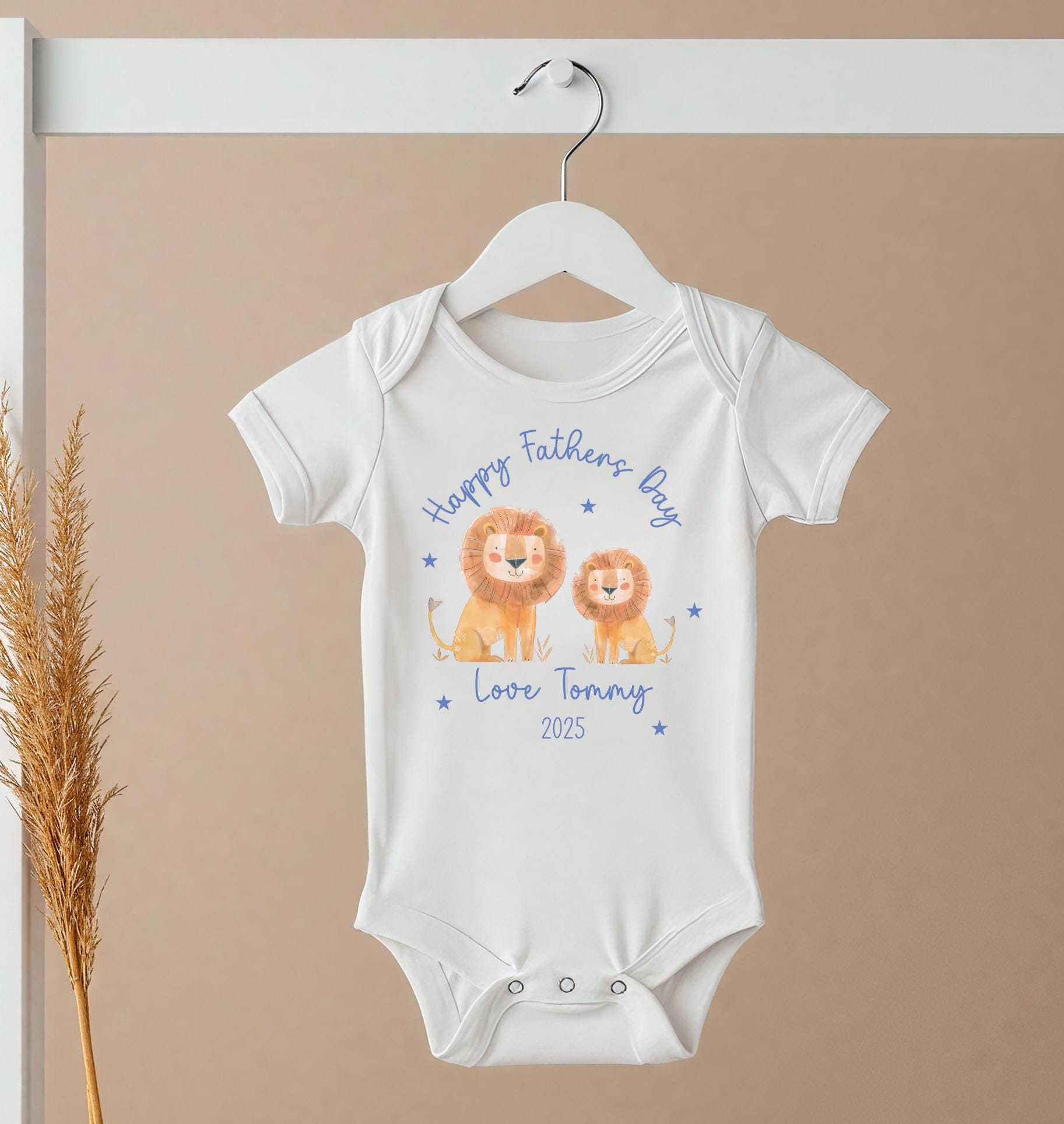 Personalised our first fathers day lion vest , Baby clothes , Fathers day gift , First fathers day , First fathers day gift ,Best daddy vest