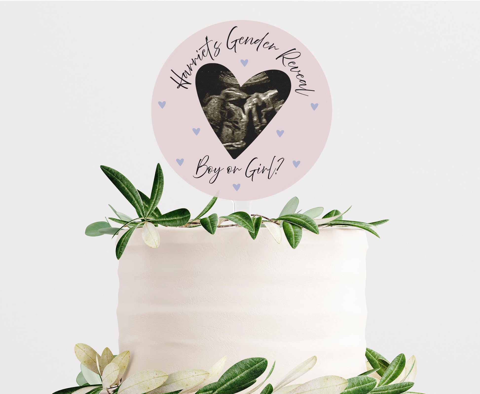 Personalized Gender Reveal Cake Topper: Acrylic Baby Shower Decoration