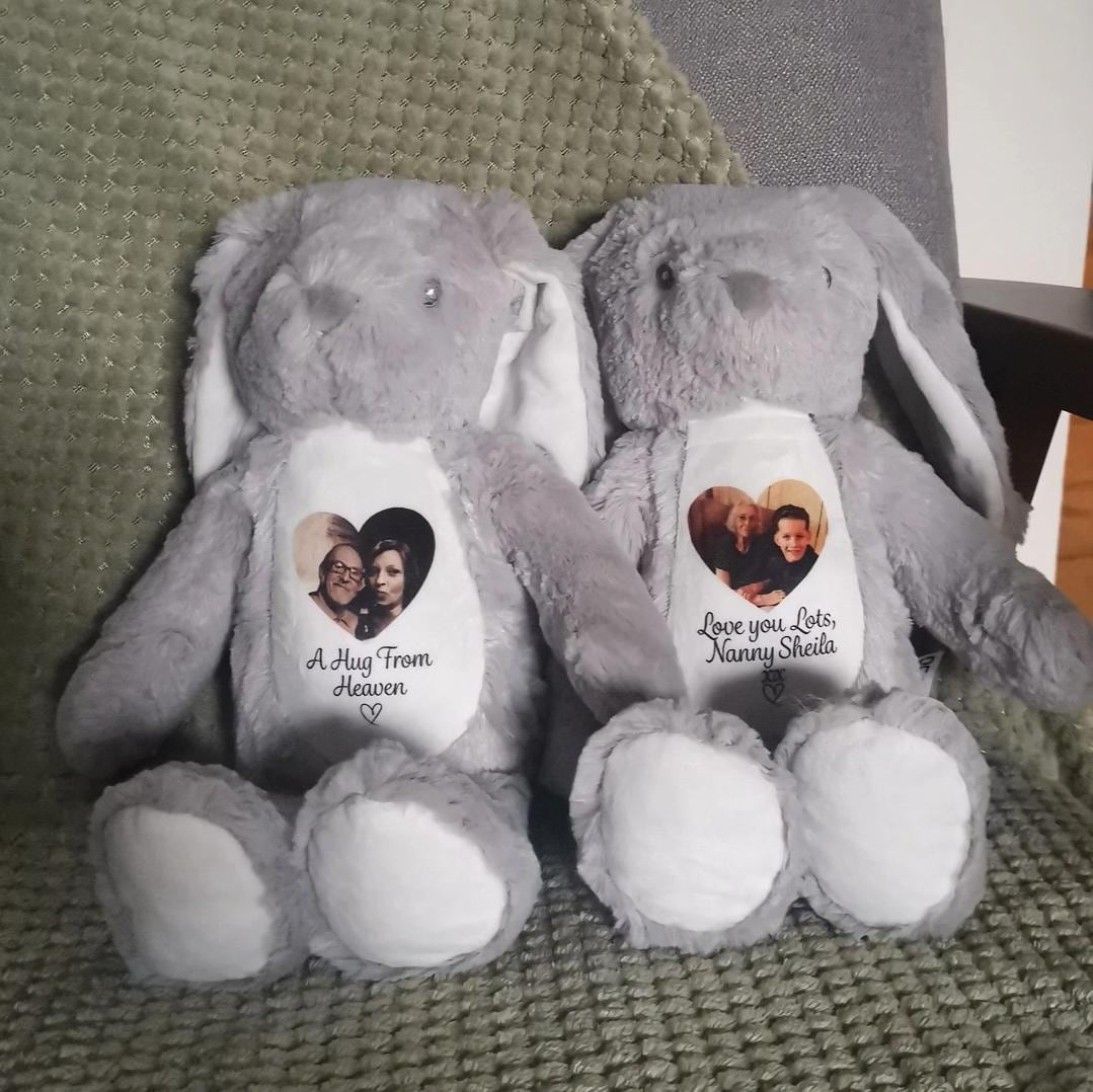 personalised memorial a cuddle from heaven bunny gift breavement teddy
