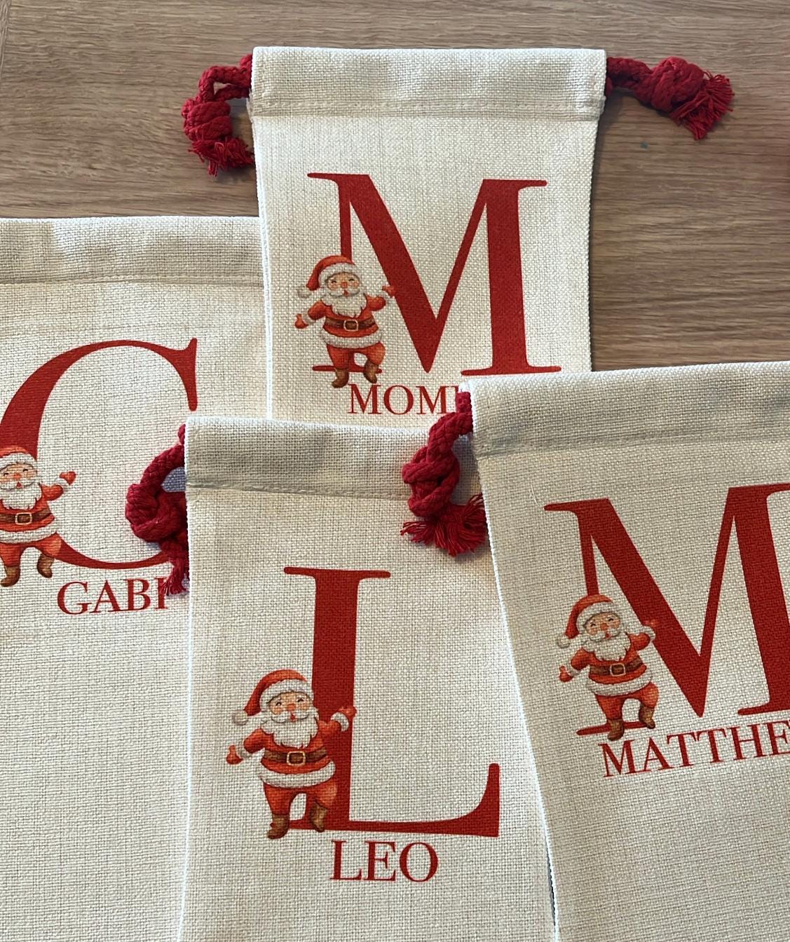 Personalised christmas santa initial name stocking, christmas eve box, personalised santa sack, first christmas gift, xmas stocking,