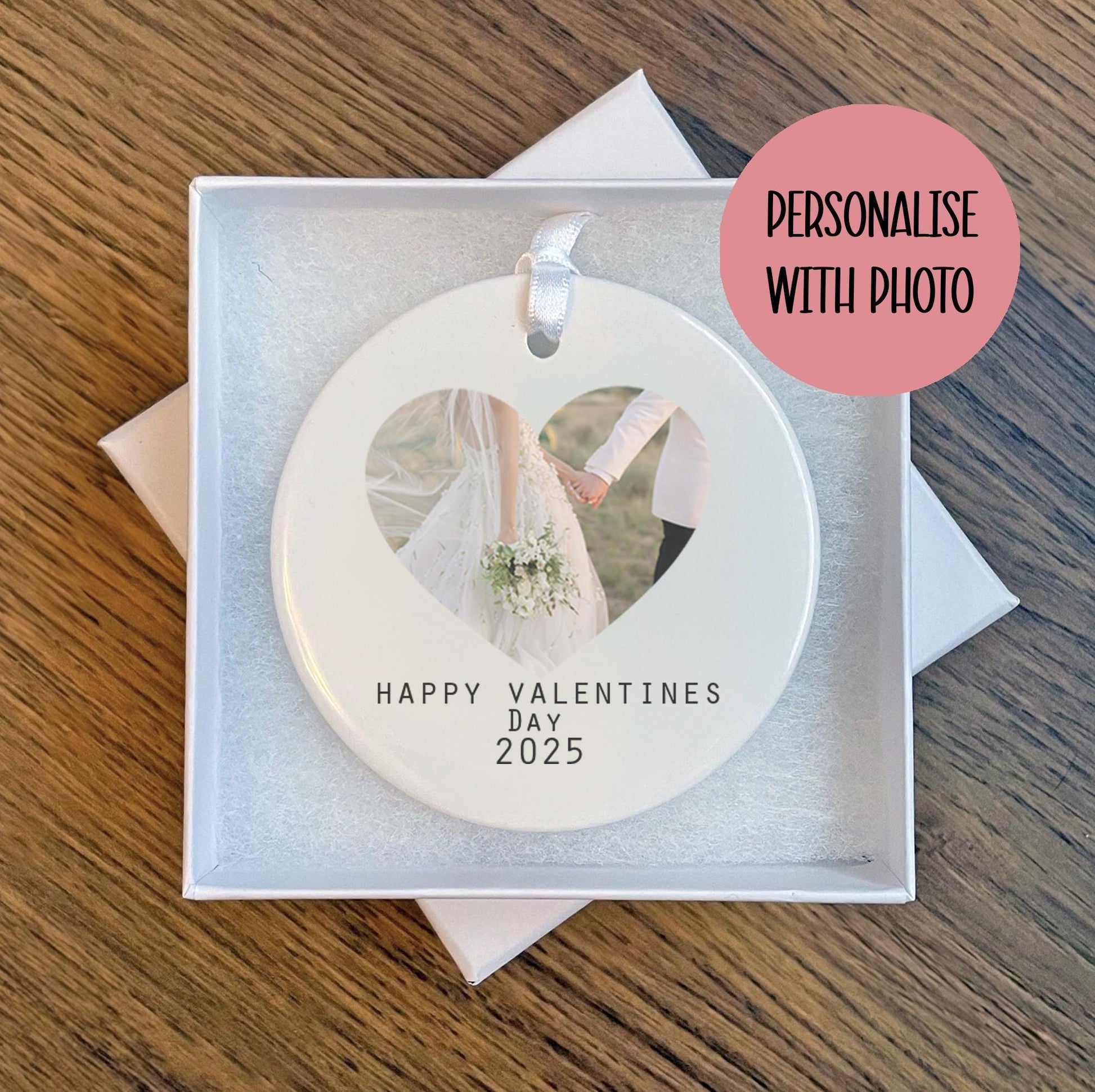 Personalised happy valentines day ceramic ornament, valentines day gift,  him, her, valentines day, galentines day, couple gift