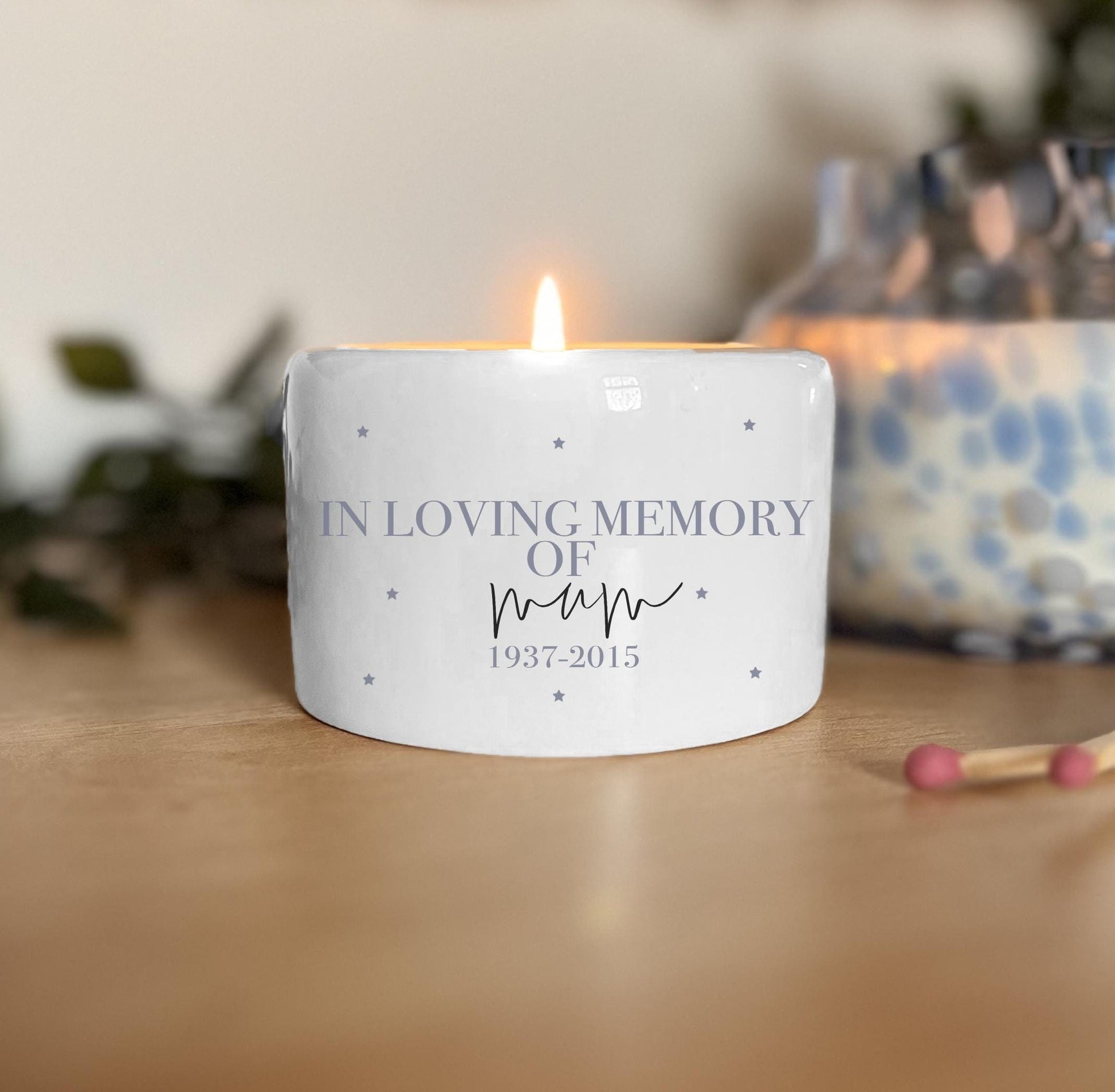 Handmade Bereavement Loving Memory Rest in Peace Tealight Candle, Keepsake Gift, breavement candle, gravestone candle