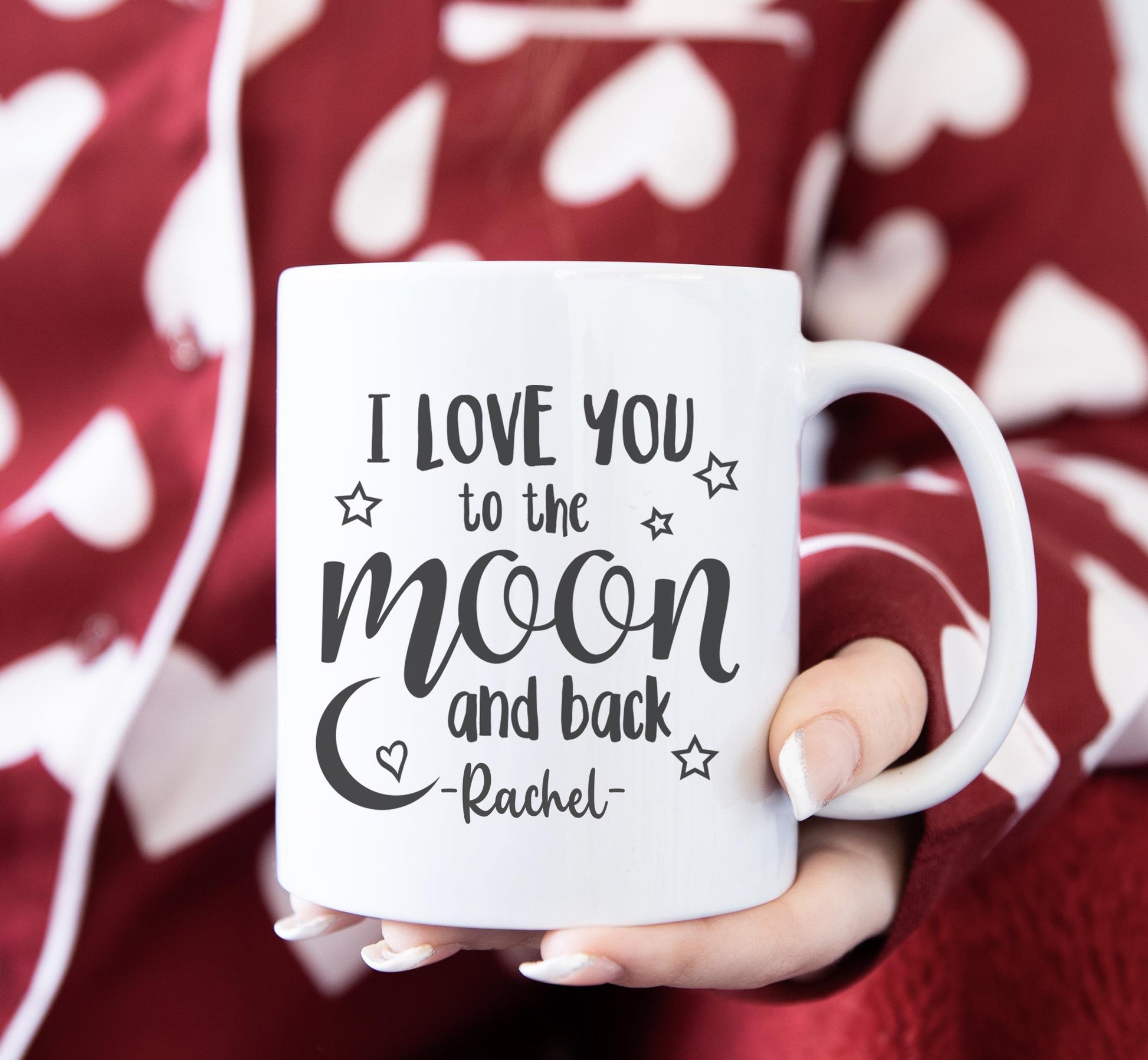 Personalise valentines day love you to the moon and back ceramic mug first valentines dayvalentines day gift him her valentines day