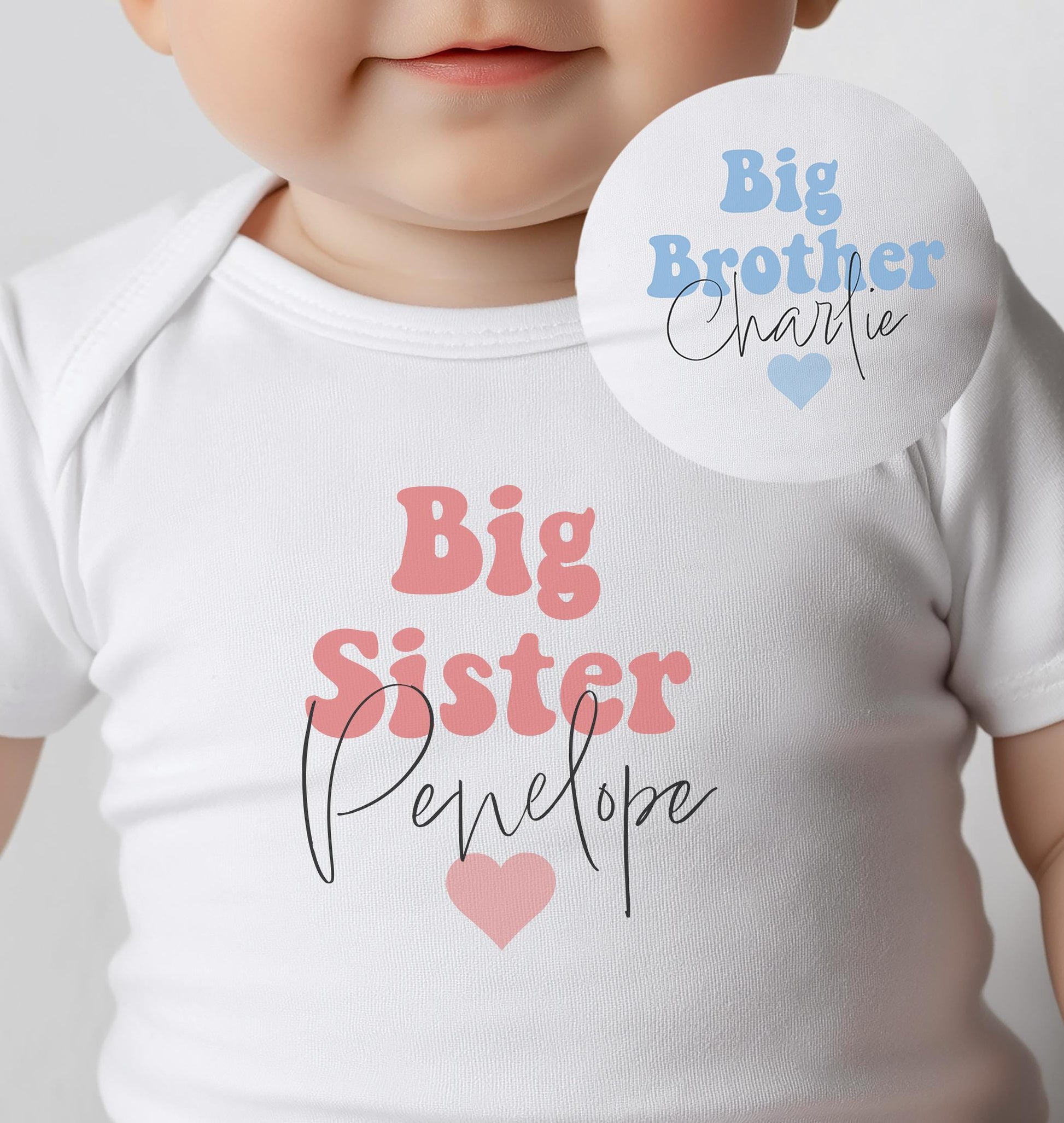 Personalised big brother vest, Personalised big sister vest, Personalised little sister vest, Personalised little brother vest
