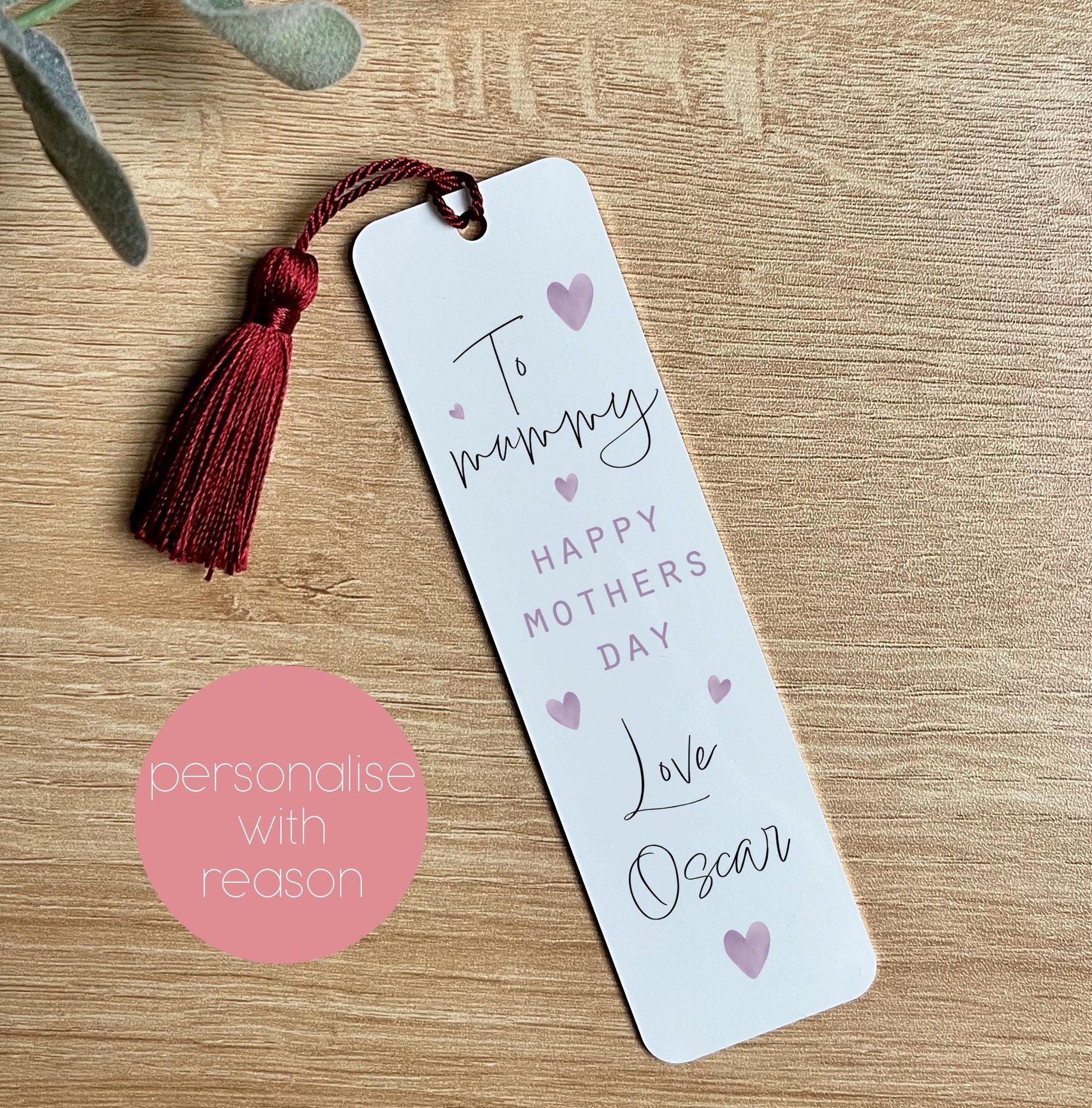 Personalised Mothers day bookmark, Mothers day gift, First mothers day bookmark, Bookmark for nanny, Bookmark for grandma
