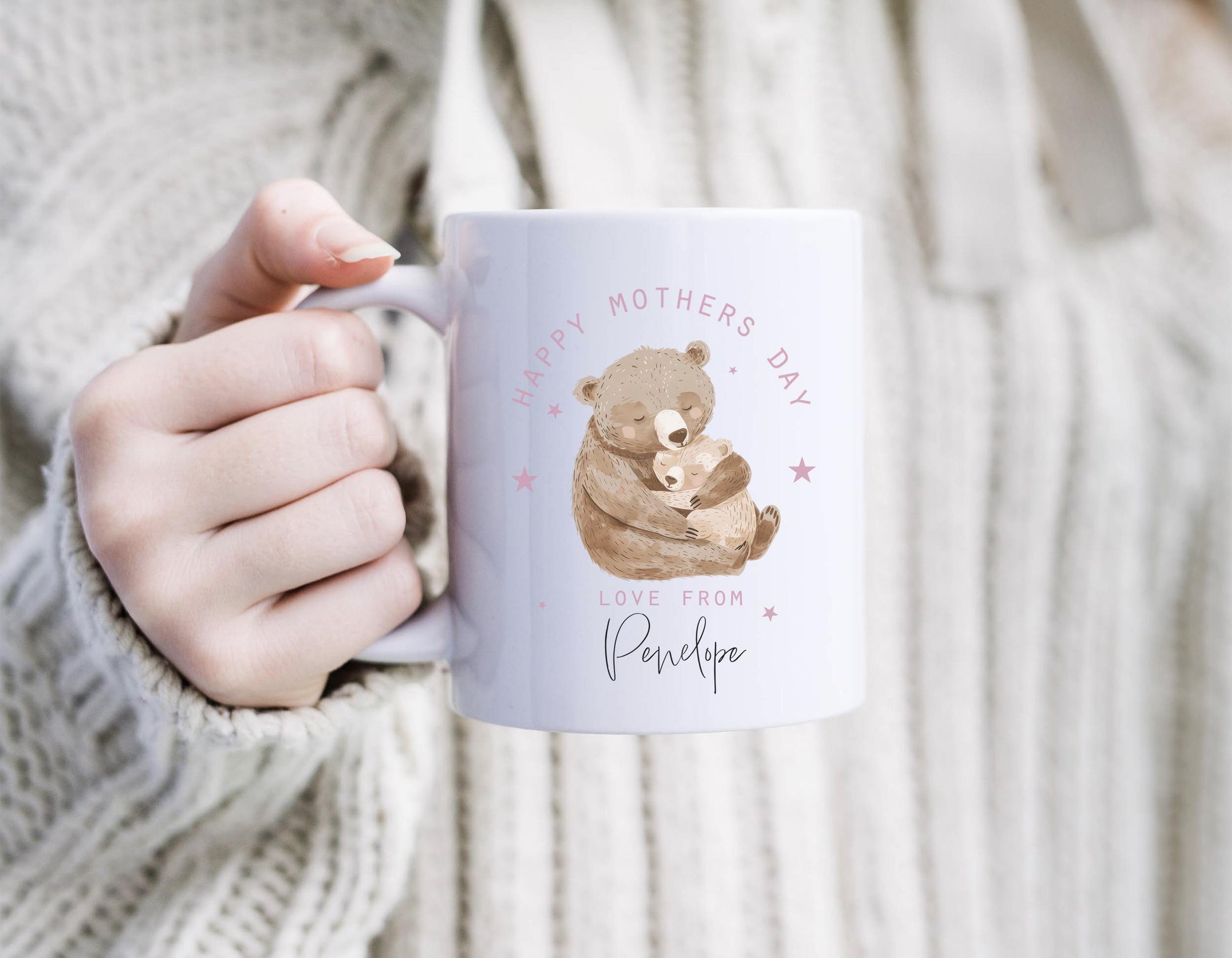 Personalised happy mothers day bear ceramic mug gift, Mothers day mug, Gifts for mum, Mummy mug, 1st mothers day, first mothers day