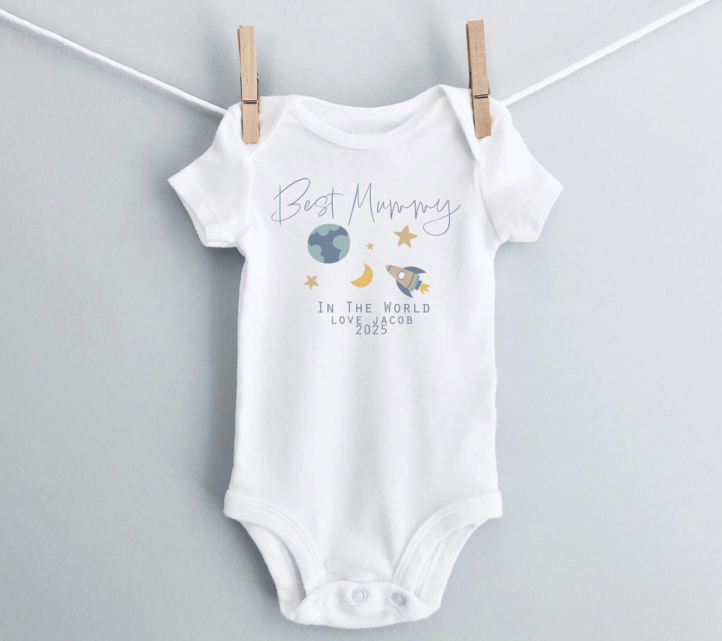 personalised best mummy in the world babies vest, baby clothes, mothers day gift, first mothers day, first mothers day gift