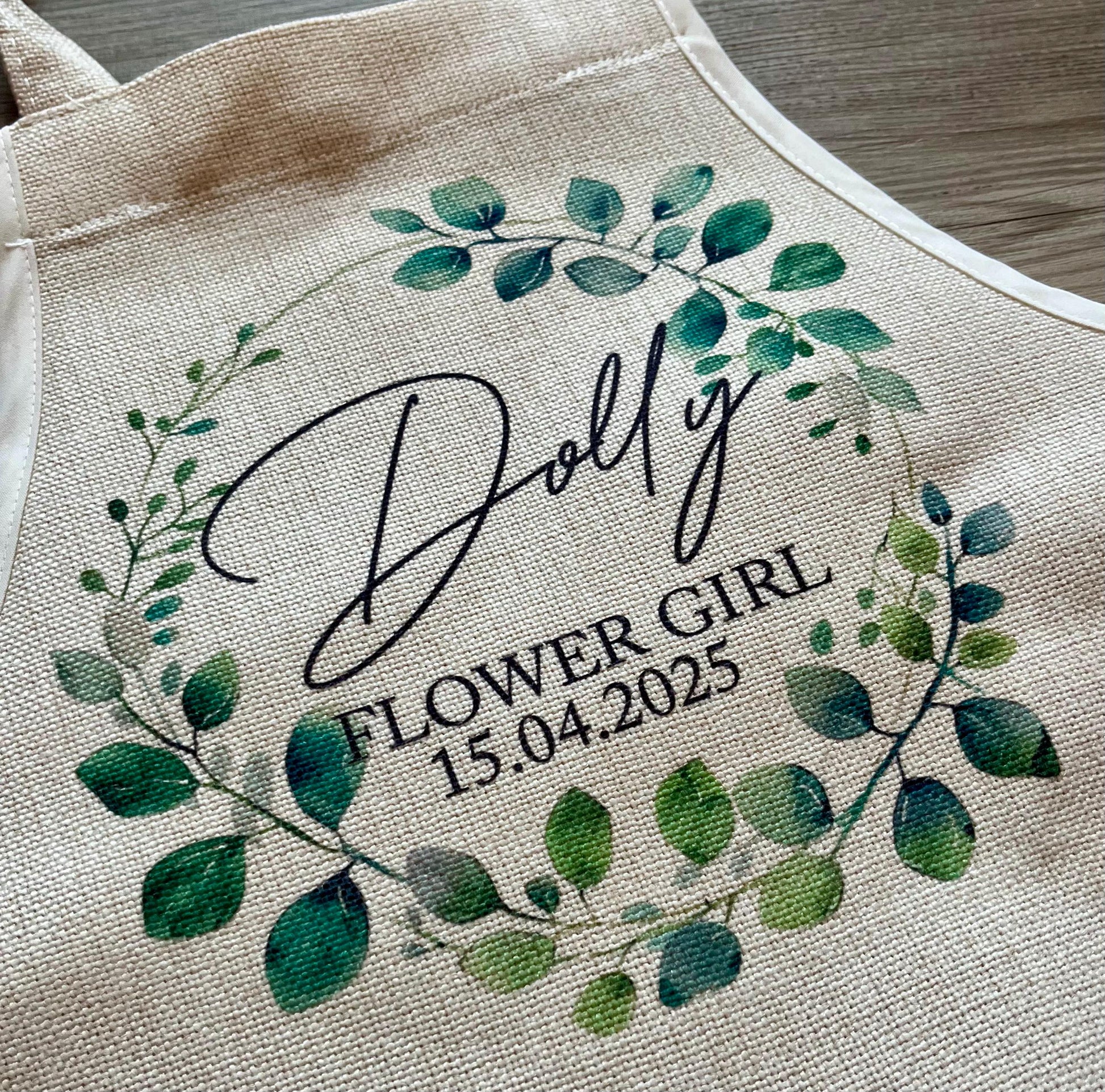 Personalised flower girl bridesmaid childrens apron wedding favour gift, Flower girl apron, bridesmaid apron