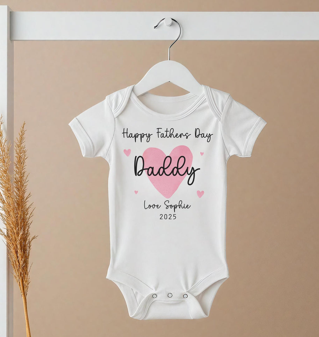 Personalised our first fathers day heart vest , baby clothes , Fathers day gift , first fathers day , Birthday gift , Best daddy vest