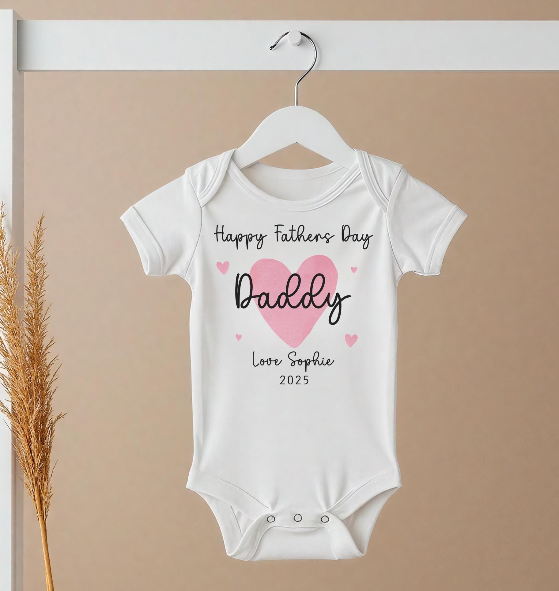 Personalised our first fathers day heart vest , baby clothes , Fathers day gift , first fathers day , Birthday gift , Best daddy vest