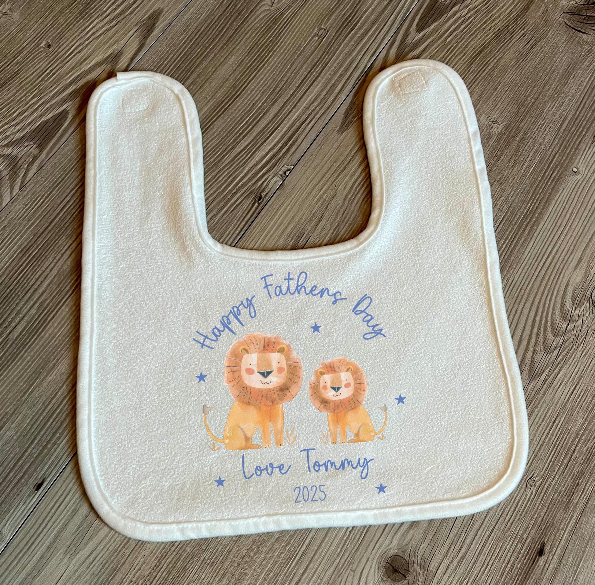 personalised happy fathers day lion cub bib, Happy fathers day bib, First fathers day bib, Our first fathers day bib